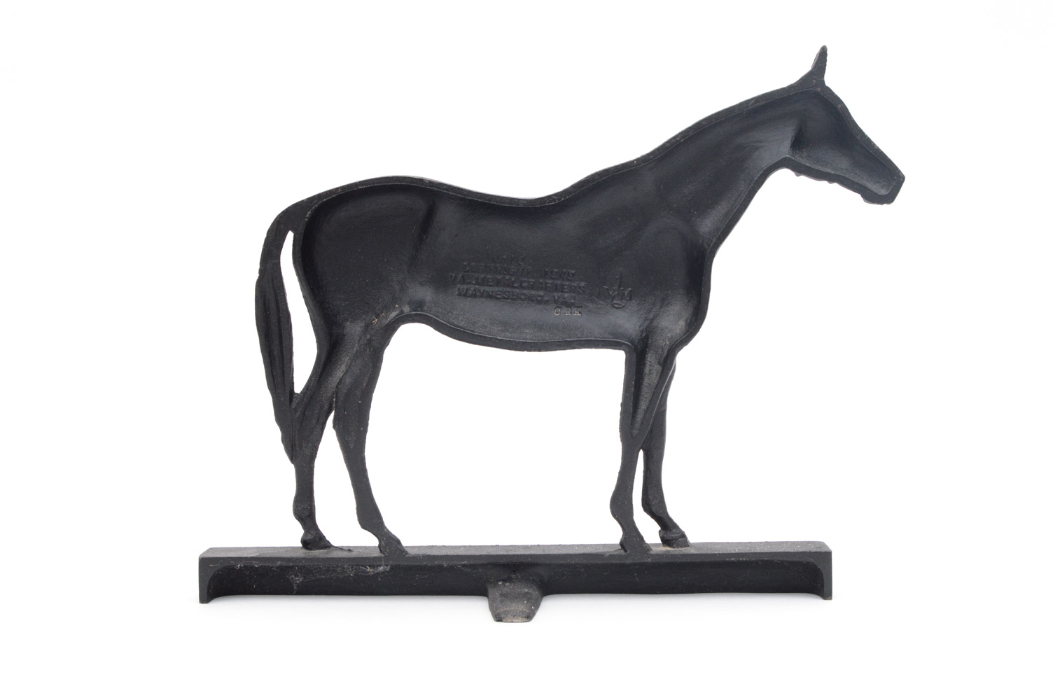 Virginia Metalcrafters "Hunter" Horse Cast Iron Doorstopper 1949 by CRK