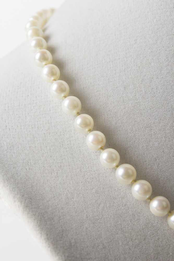 14K White Gold Cultured Pearl Necklace