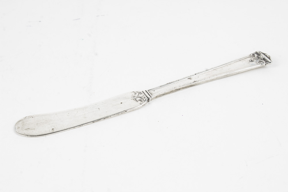 Tiffany & Co. and Lenox Porcelain and Sterling Honey Pot with Spreader