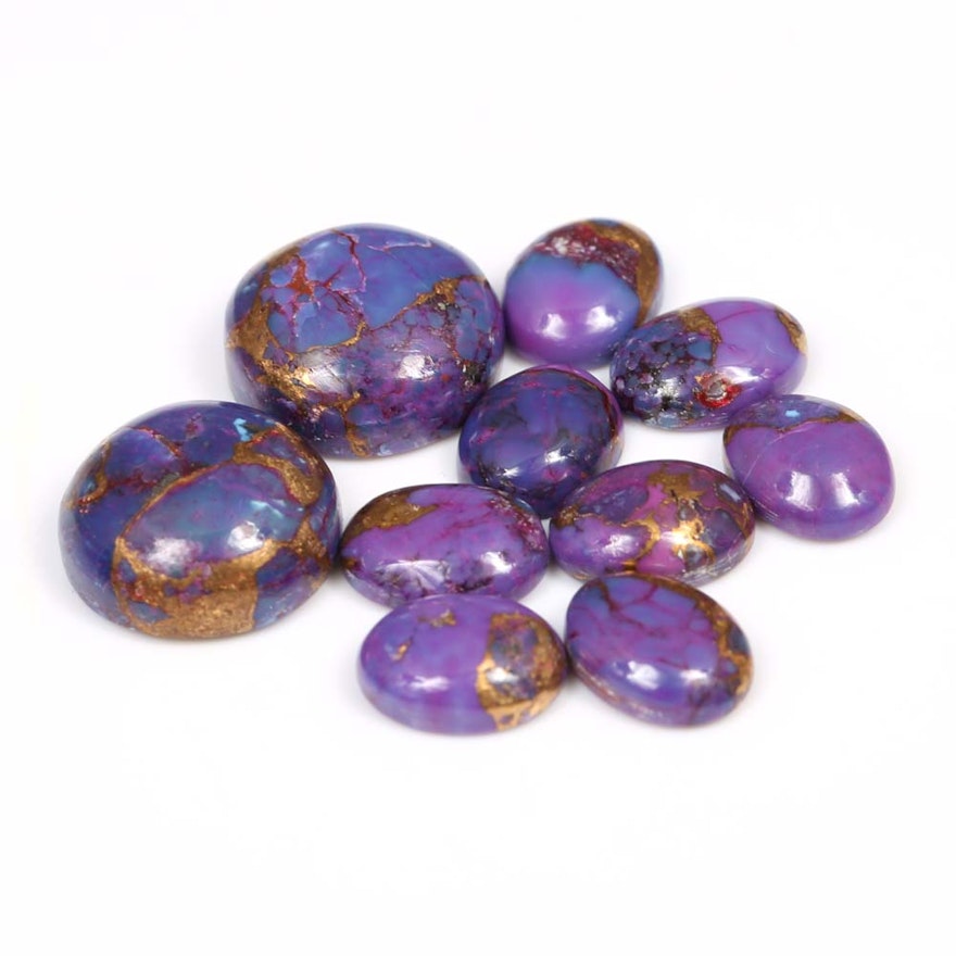 Loose Purple Turquoise Cabochons