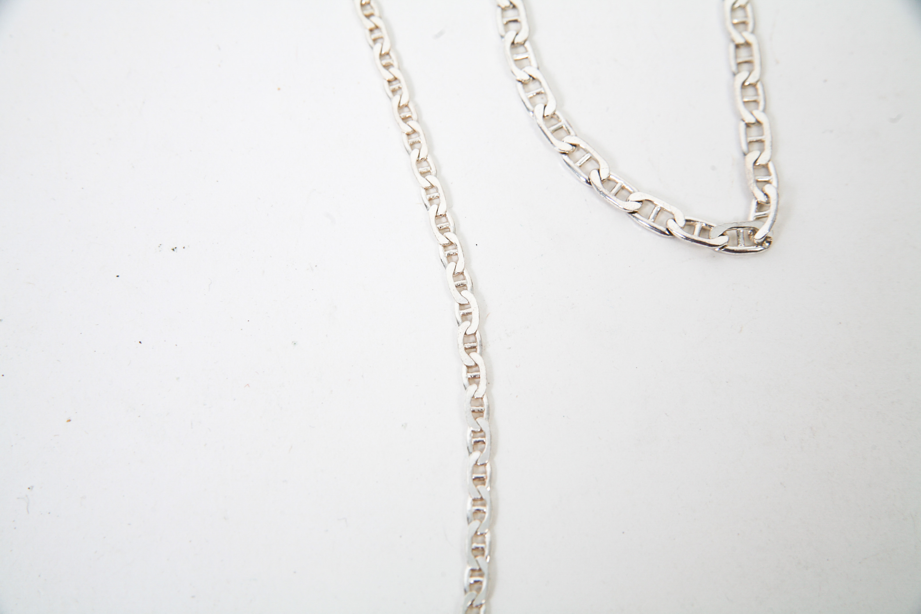 Sterling Silver Anchor Chain Necklace and Bracelet