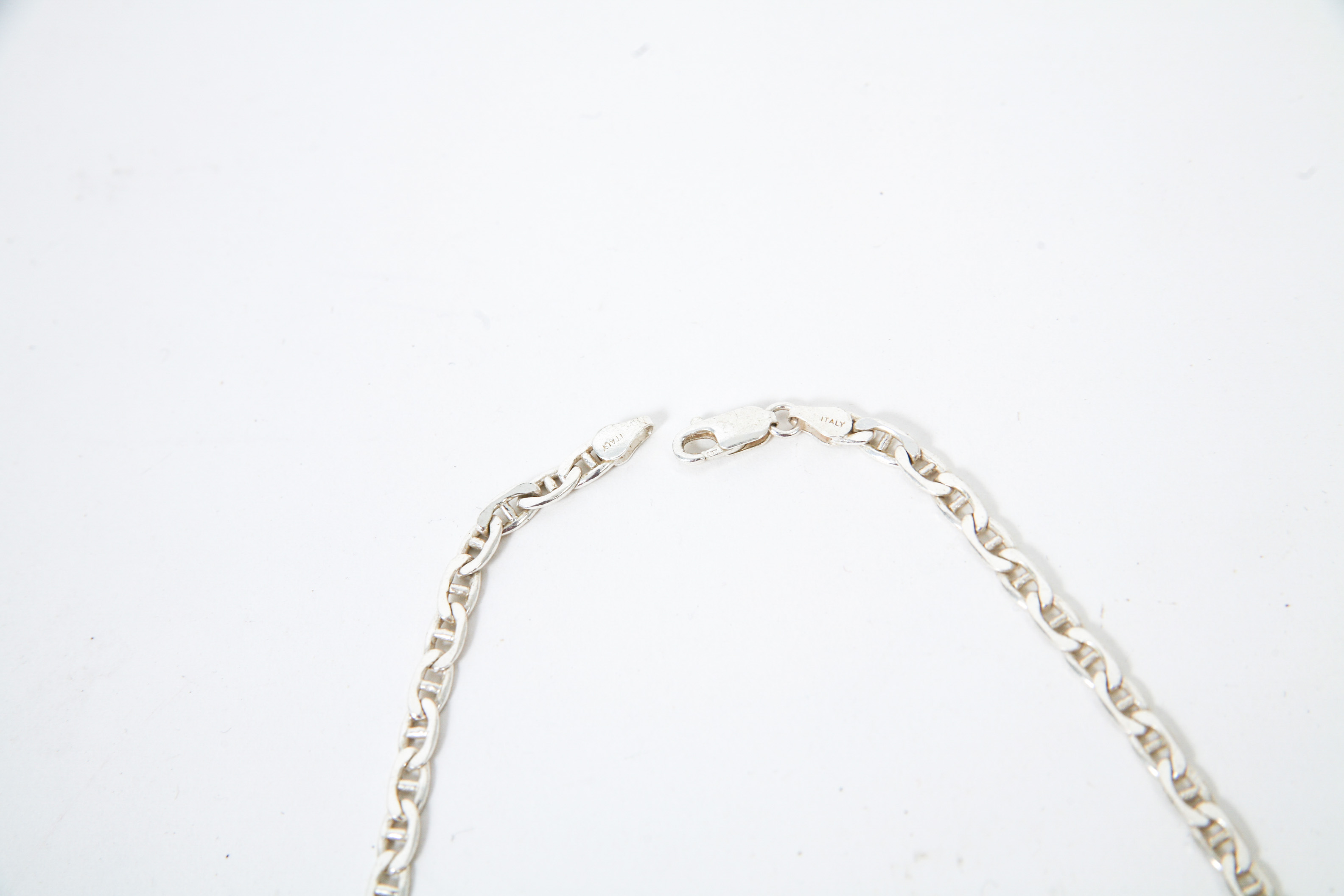 Sterling Silver Anchor Chain Necklace and Bracelet