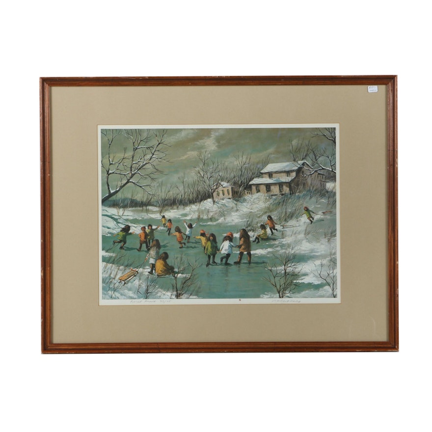 Robert Fabe Limited Edition Offset Lithograph "First Frost"