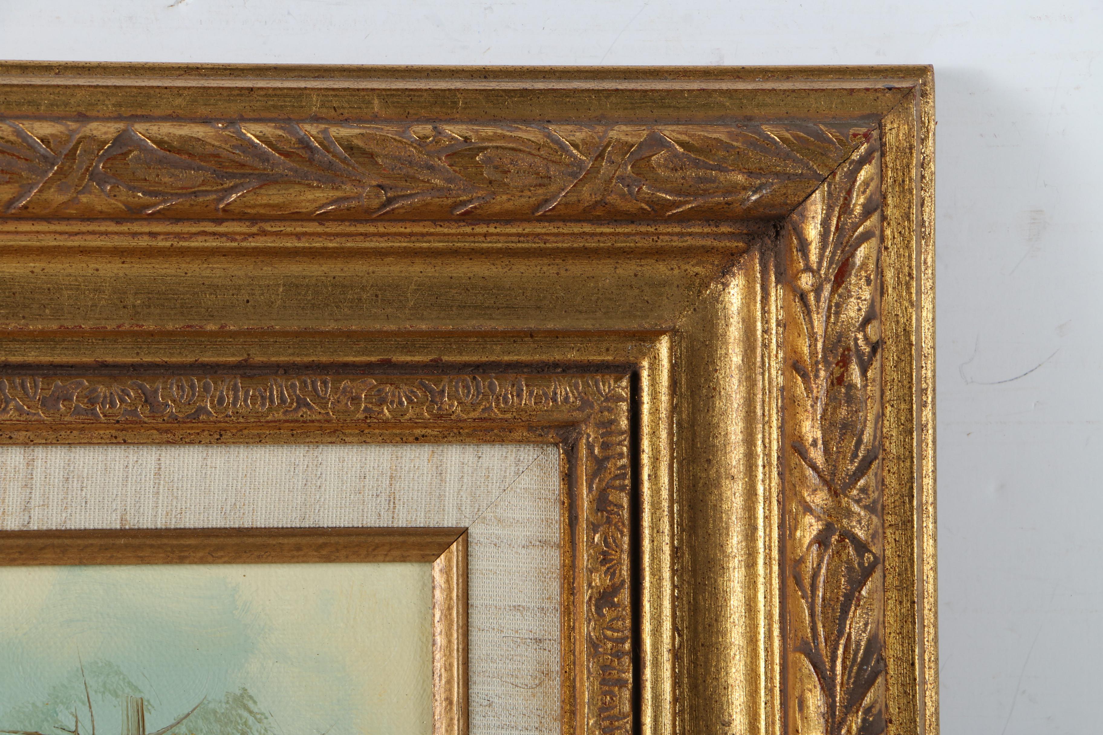 F. Holzer Oil Painting on Canvas of Swamp Scene