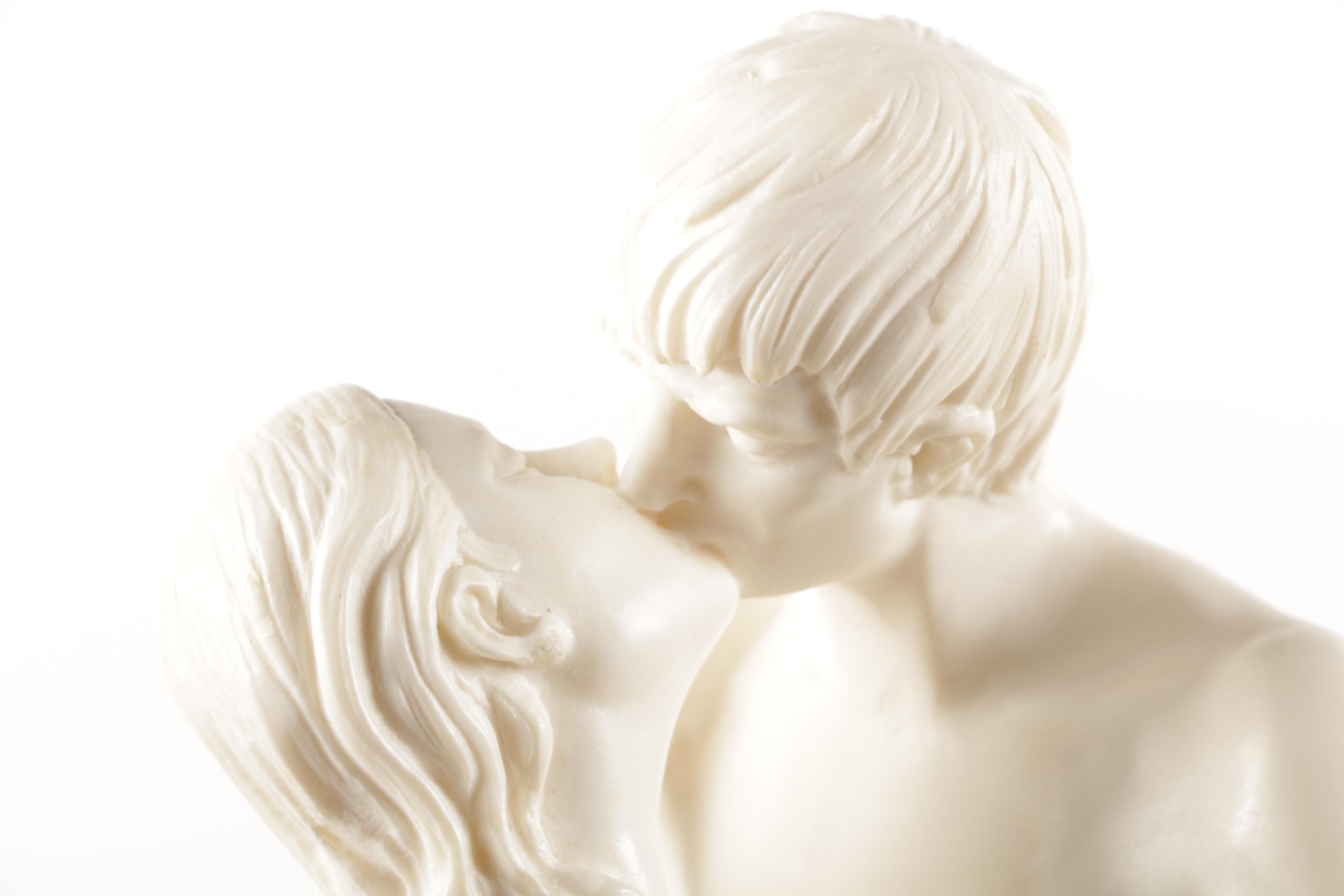 Amilcare Santini Resin Sculpture of an Embracing Couple