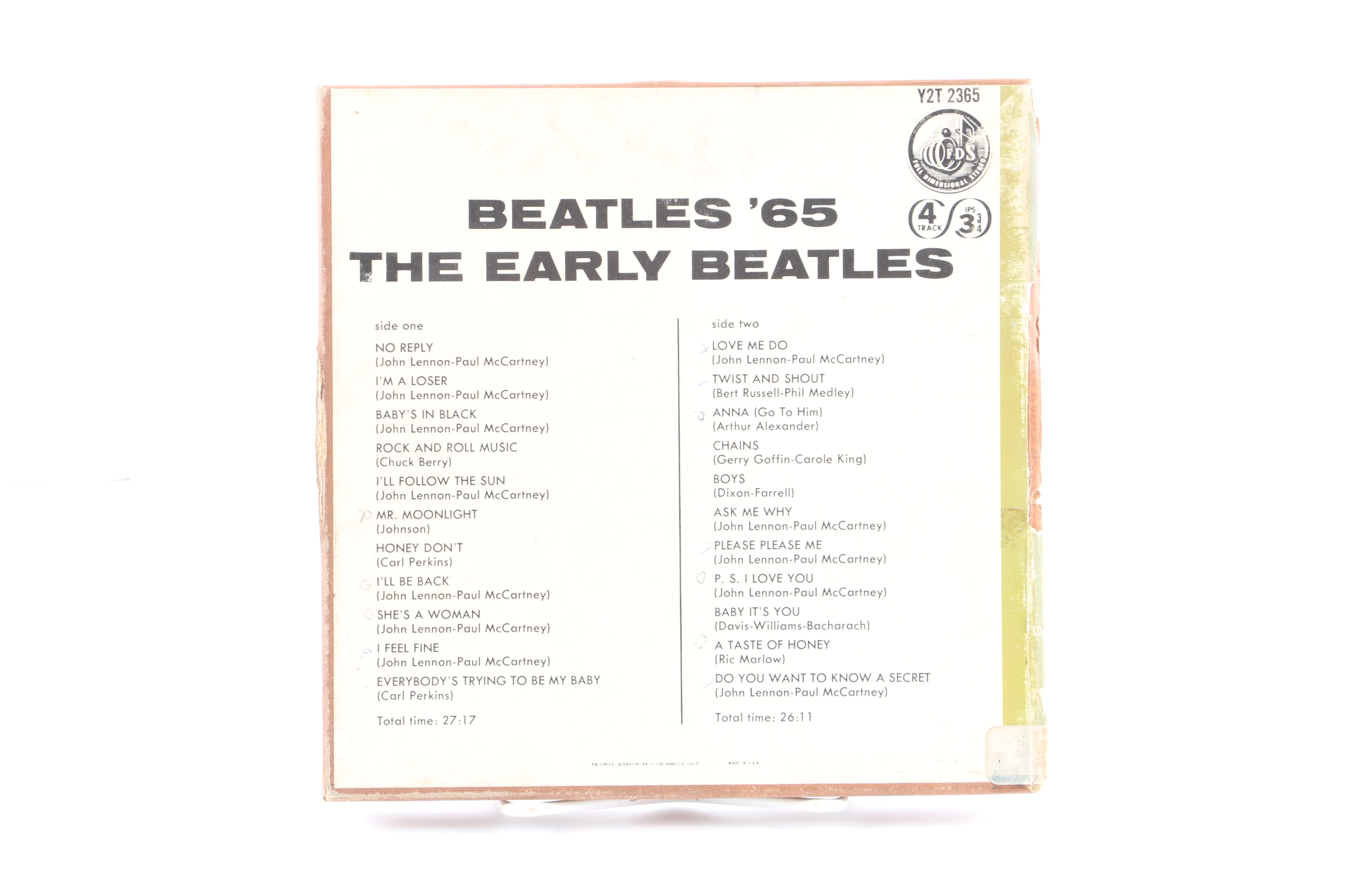 "Beatles '65 / The Early Beatles" Stereo Reel-To-Reel Tape