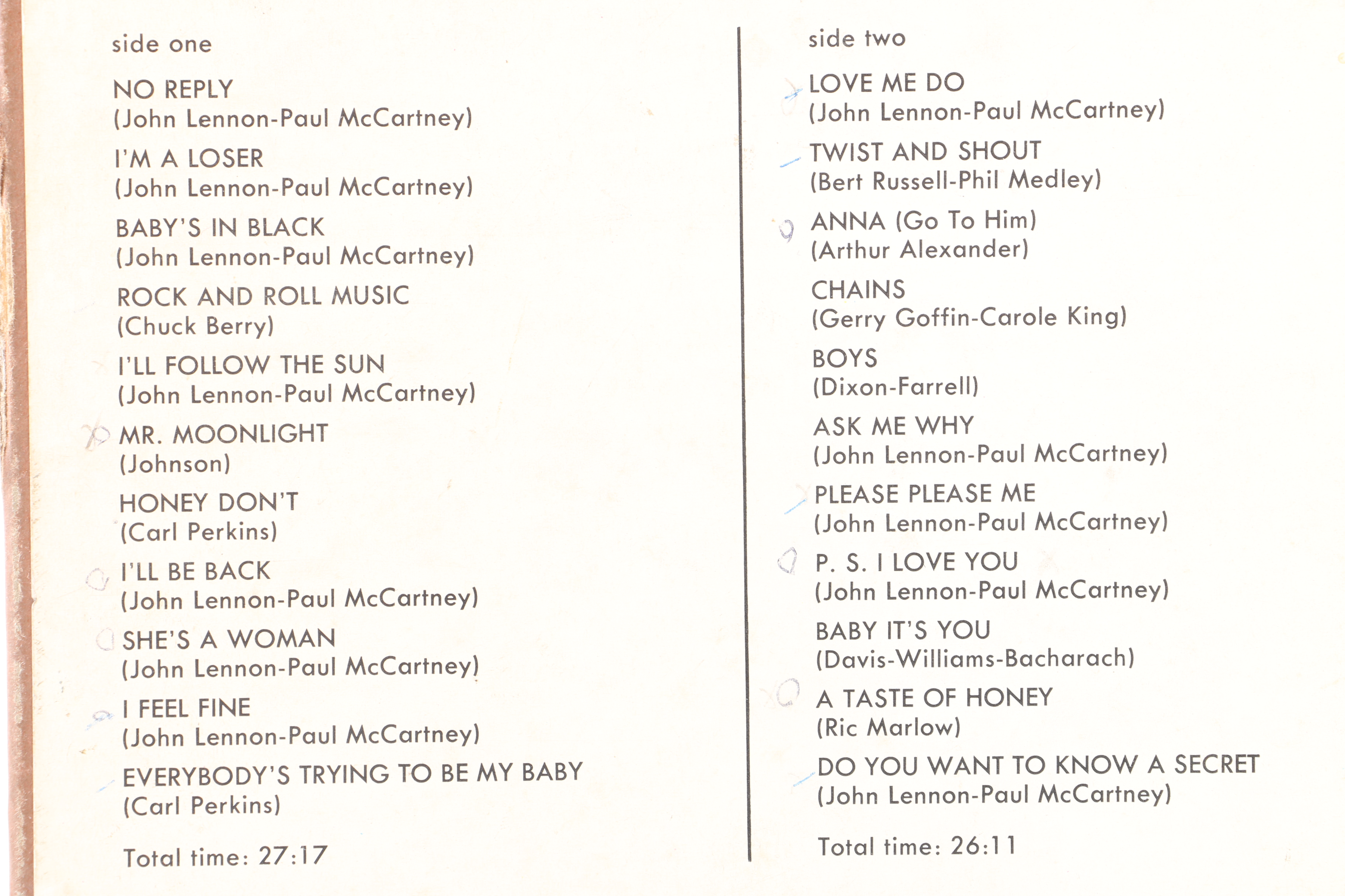 "Beatles '65 / The Early Beatles" Stereo Reel-To-Reel Tape