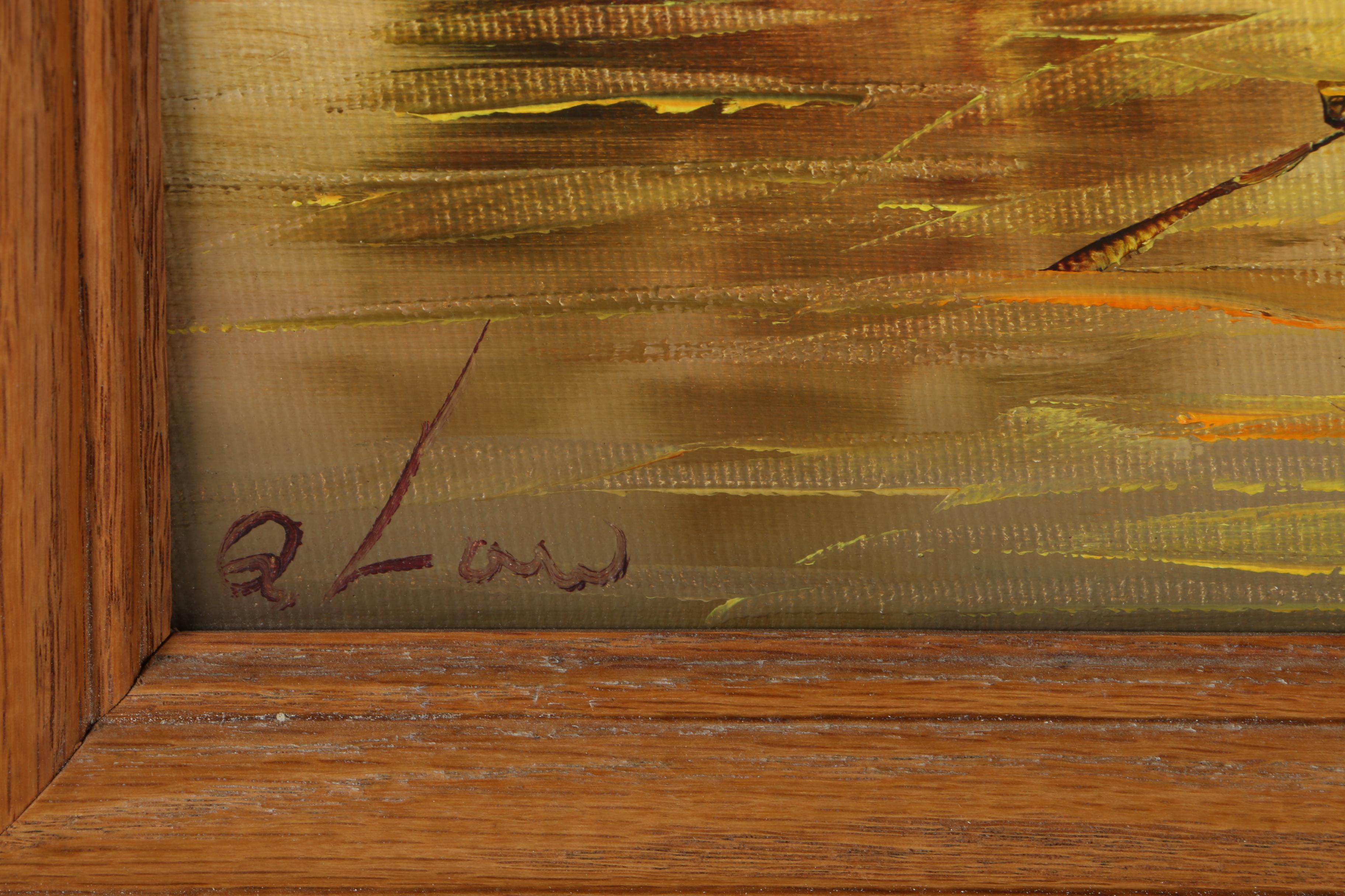 Oil on Canvas of Japanese Junk Boats