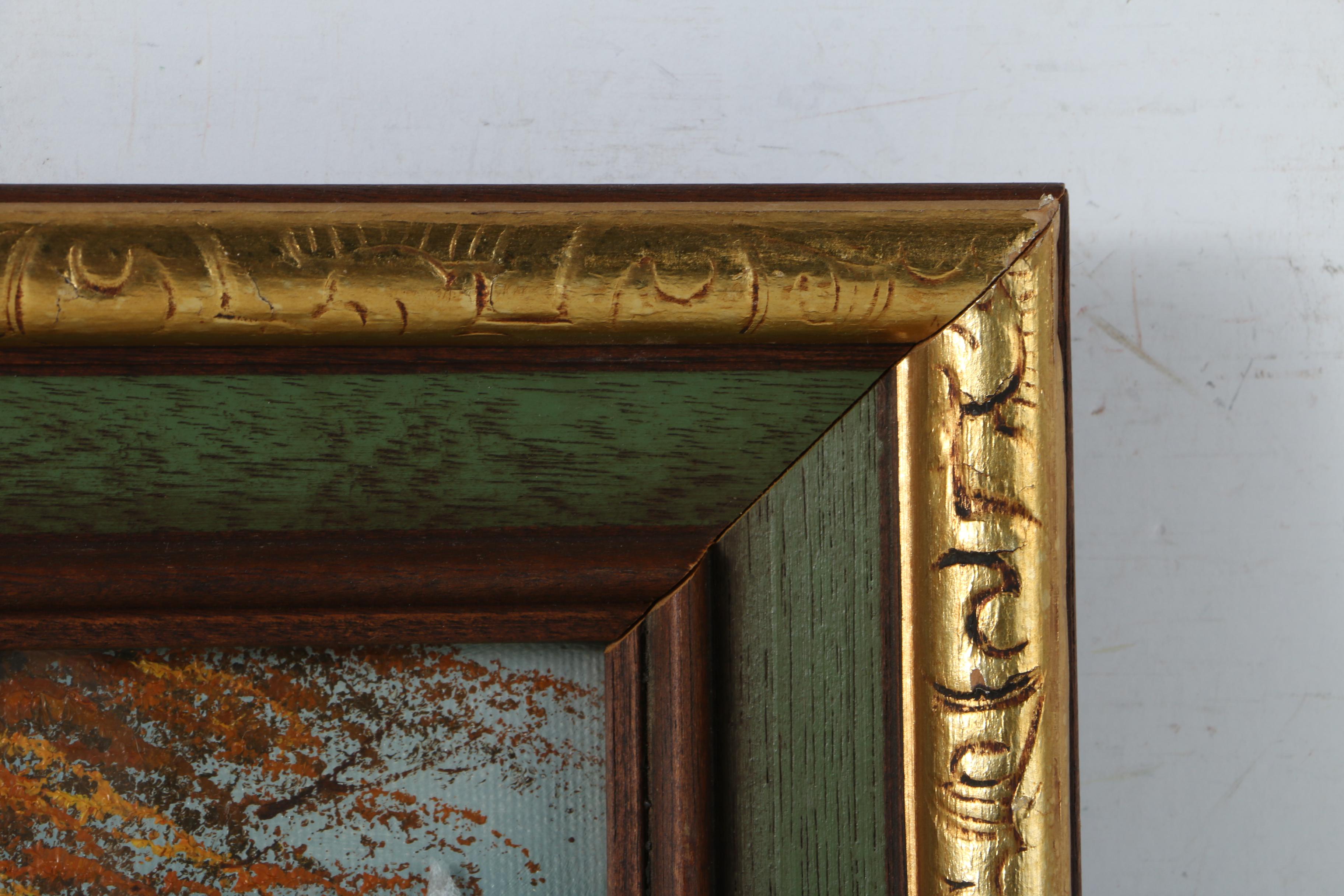 W. Morris Oil Painting of a Landscape on Canvas Board