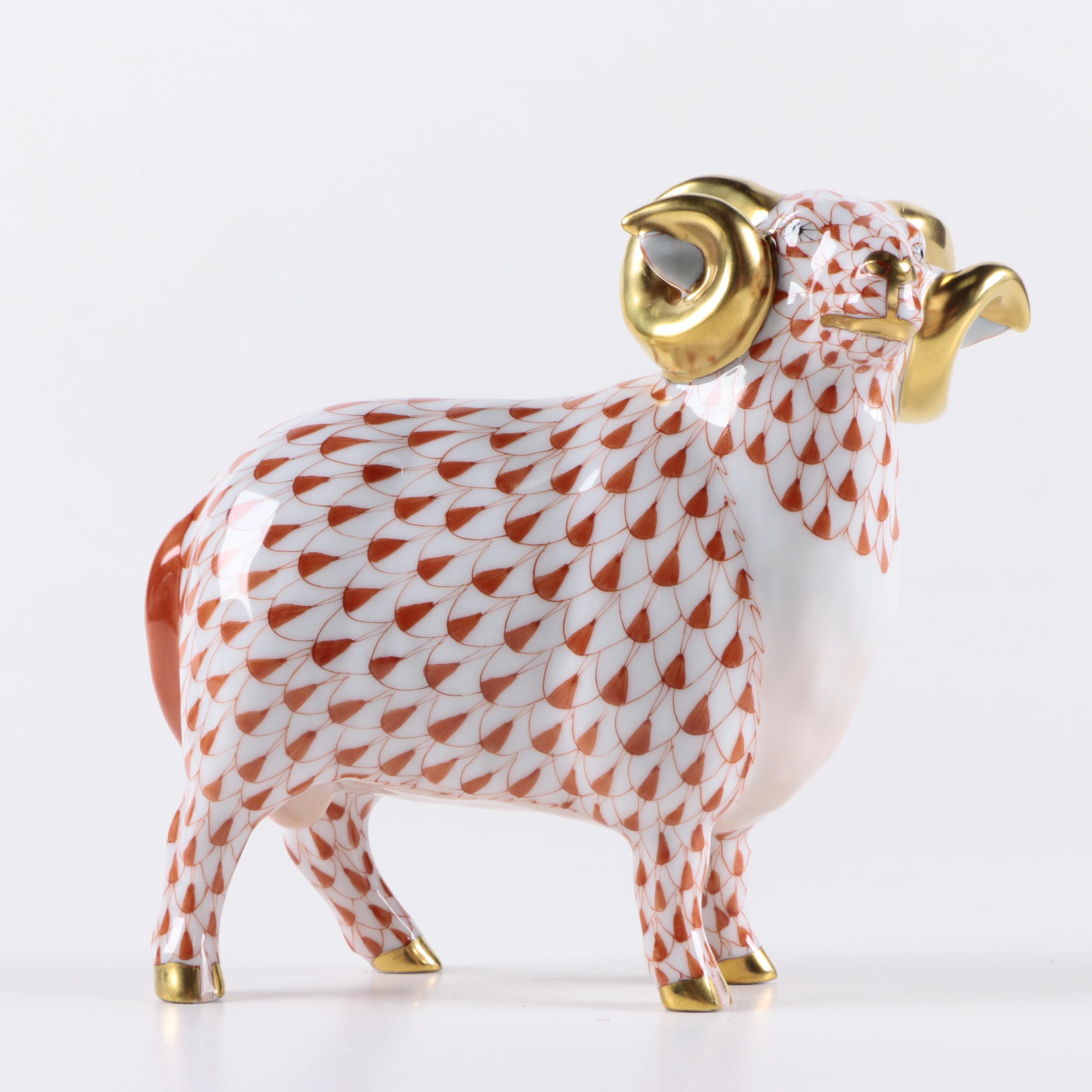 Herend Hungary Ram Figurine