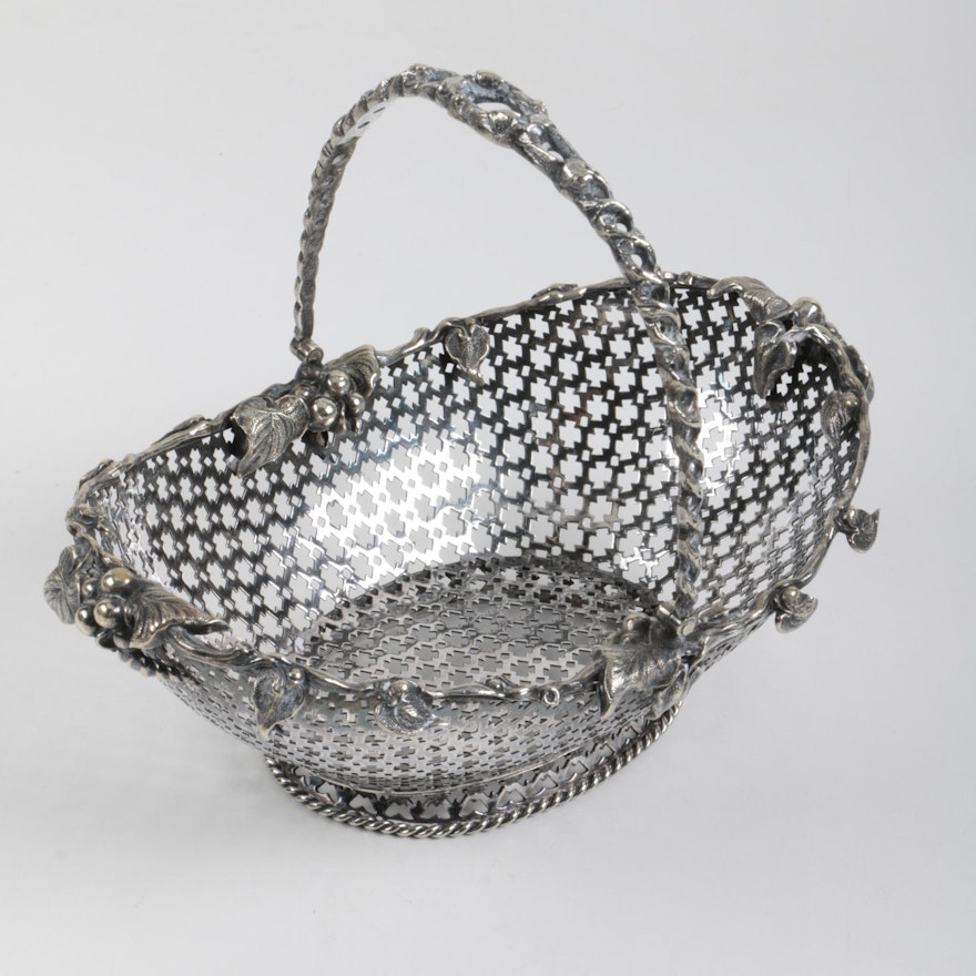 Pierced Silver Plate Basket