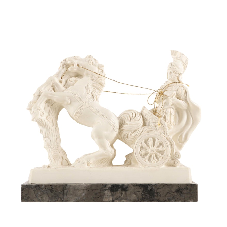 L. Toni Resin Sculpture of a Roman Charioteer