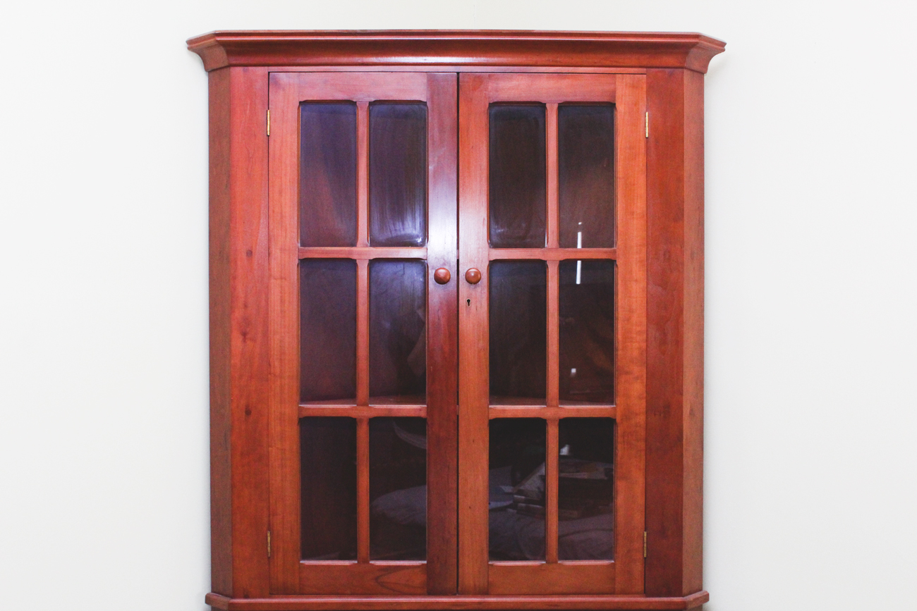 Vintage Kentucky Cherry Corner Cupboard