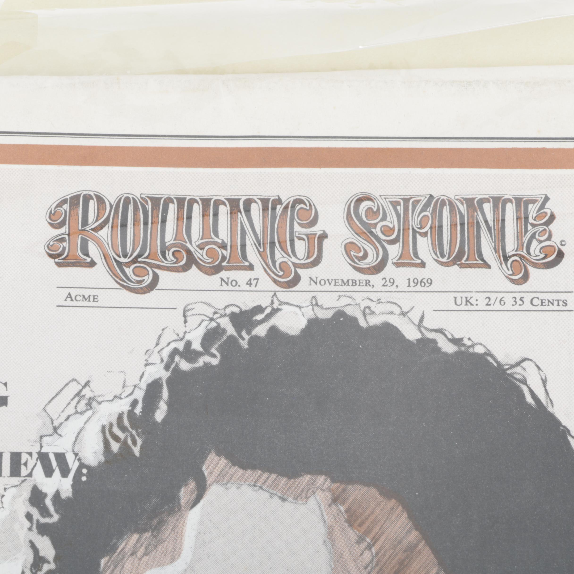 1969 Rolling Stone Magazine Featuring Their First Bob Dylan Interview