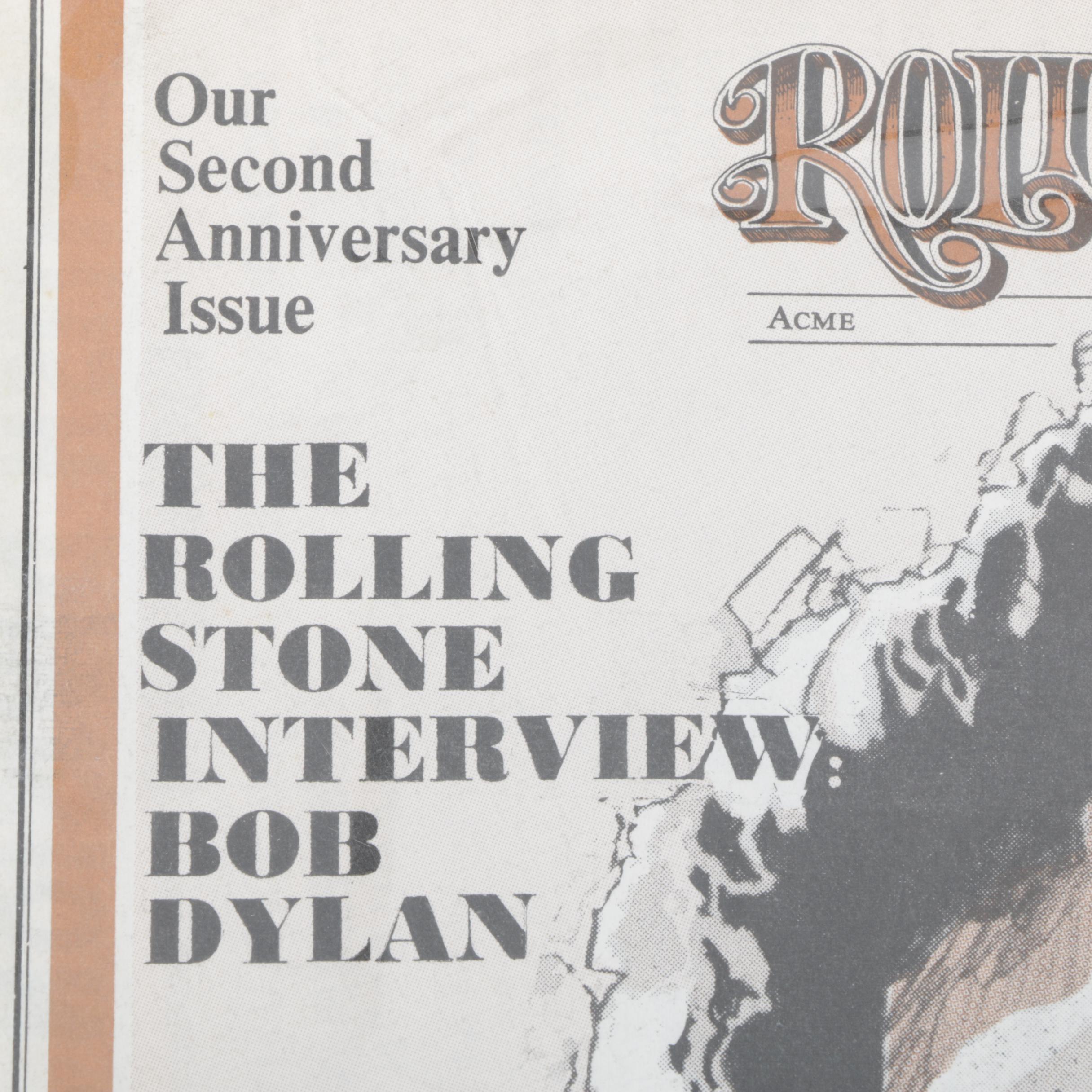 1969 Rolling Stone Magazine Featuring Their First Bob Dylan Interview
