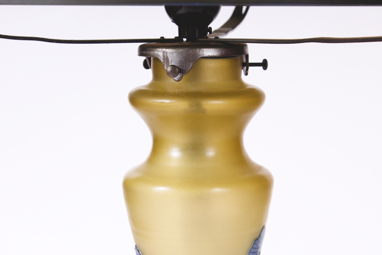 Emile Galle Reproduction Cameo Glass Accent Lamp