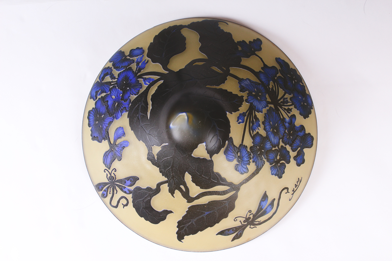 Emile Galle Reproduction Cameo Glass Accent Lamp