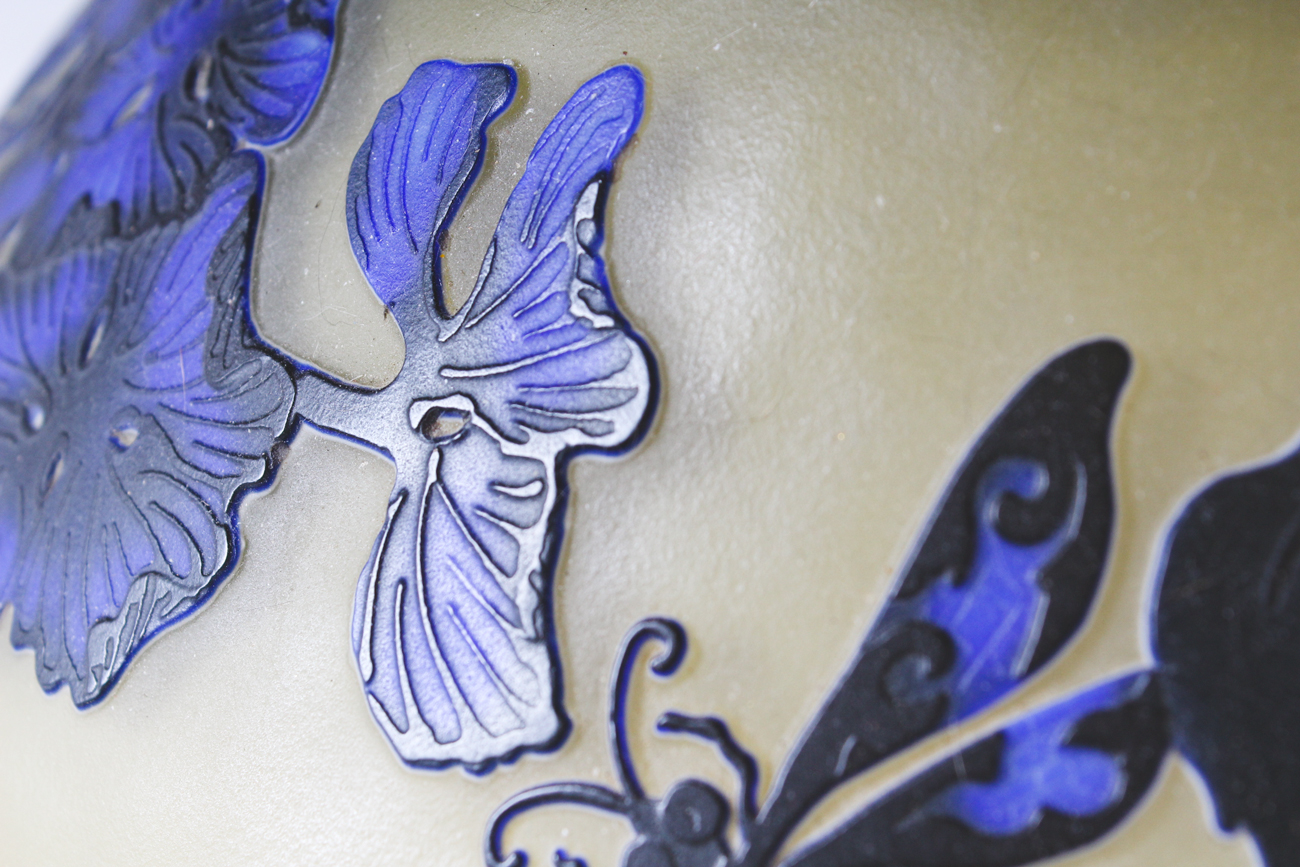 Emile Galle Reproduction Cameo Glass Accent Lamp