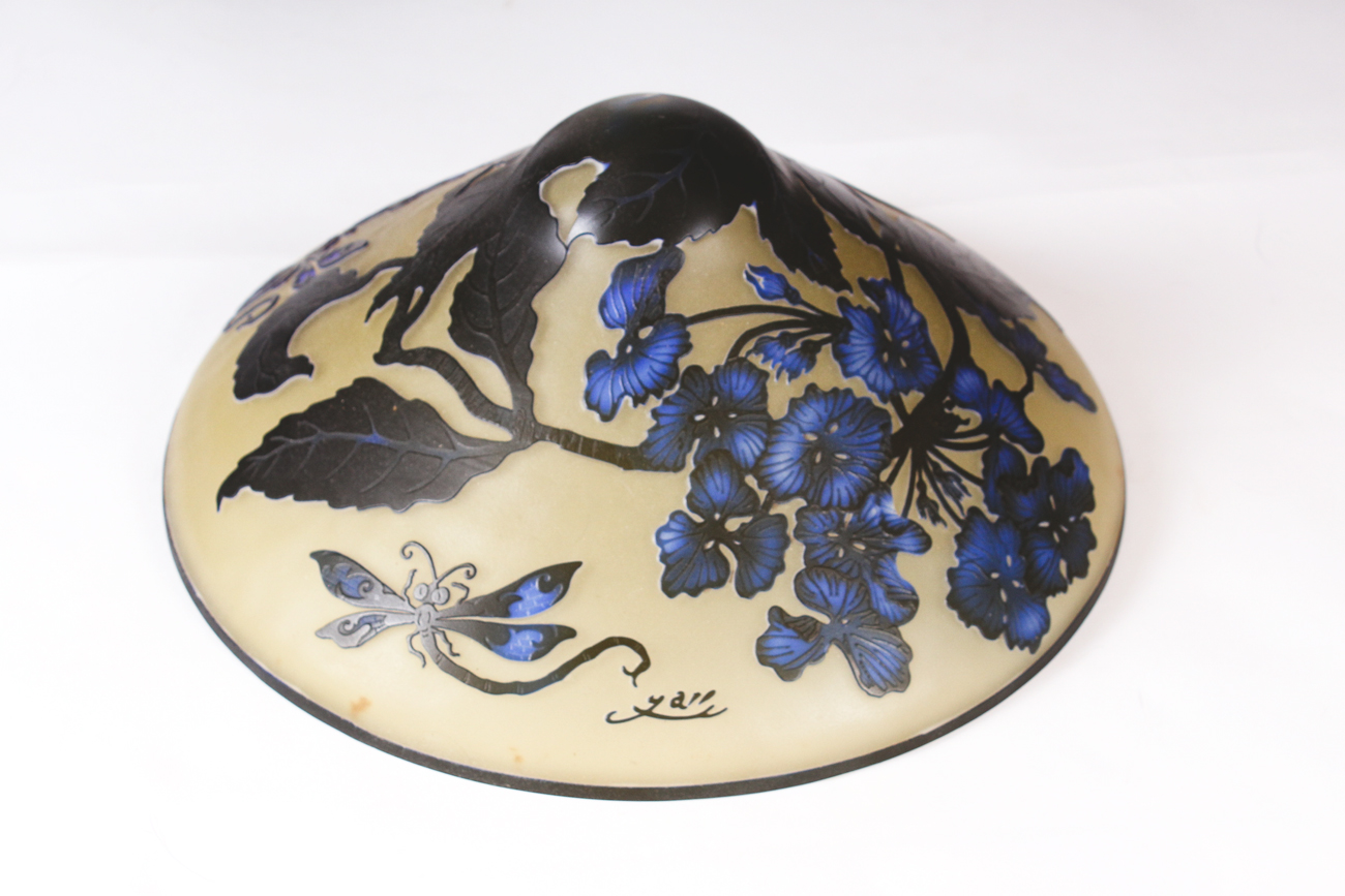 Emile Galle Reproduction Cameo Glass Accent Lamp