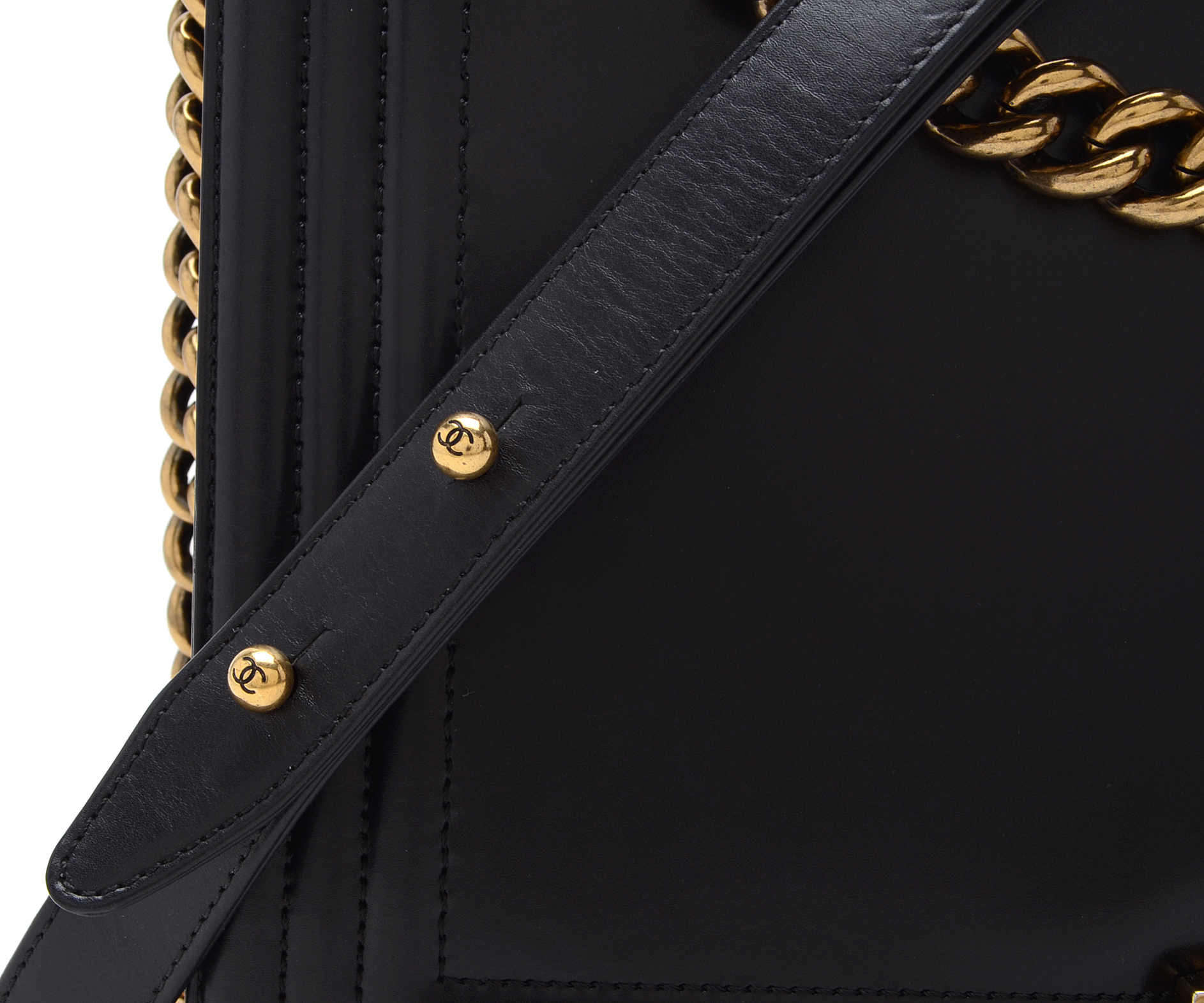 Chanel Black Calfskin Boy Bag with Dust Cover