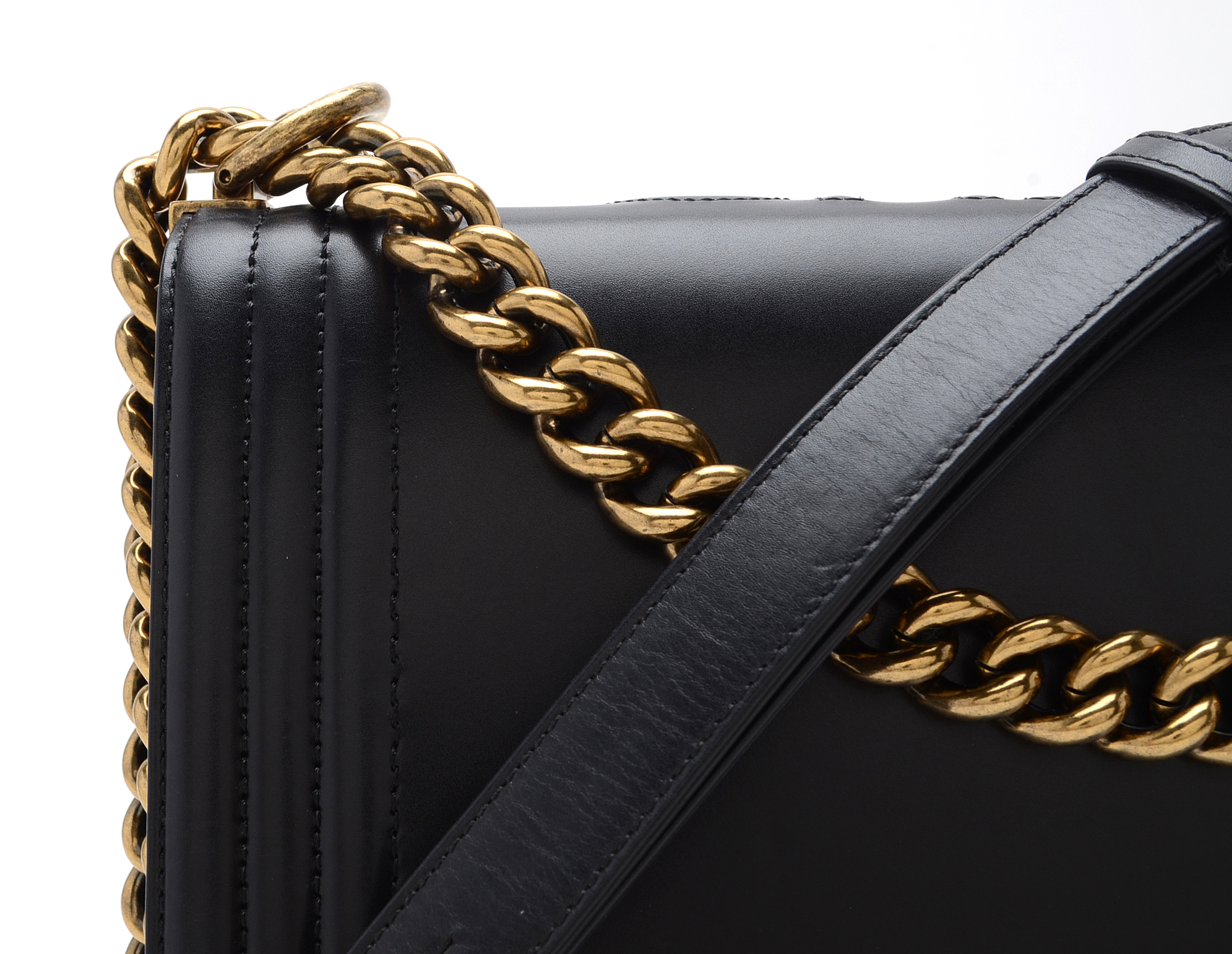 Chanel Black Calfskin Boy Bag with Dust Cover