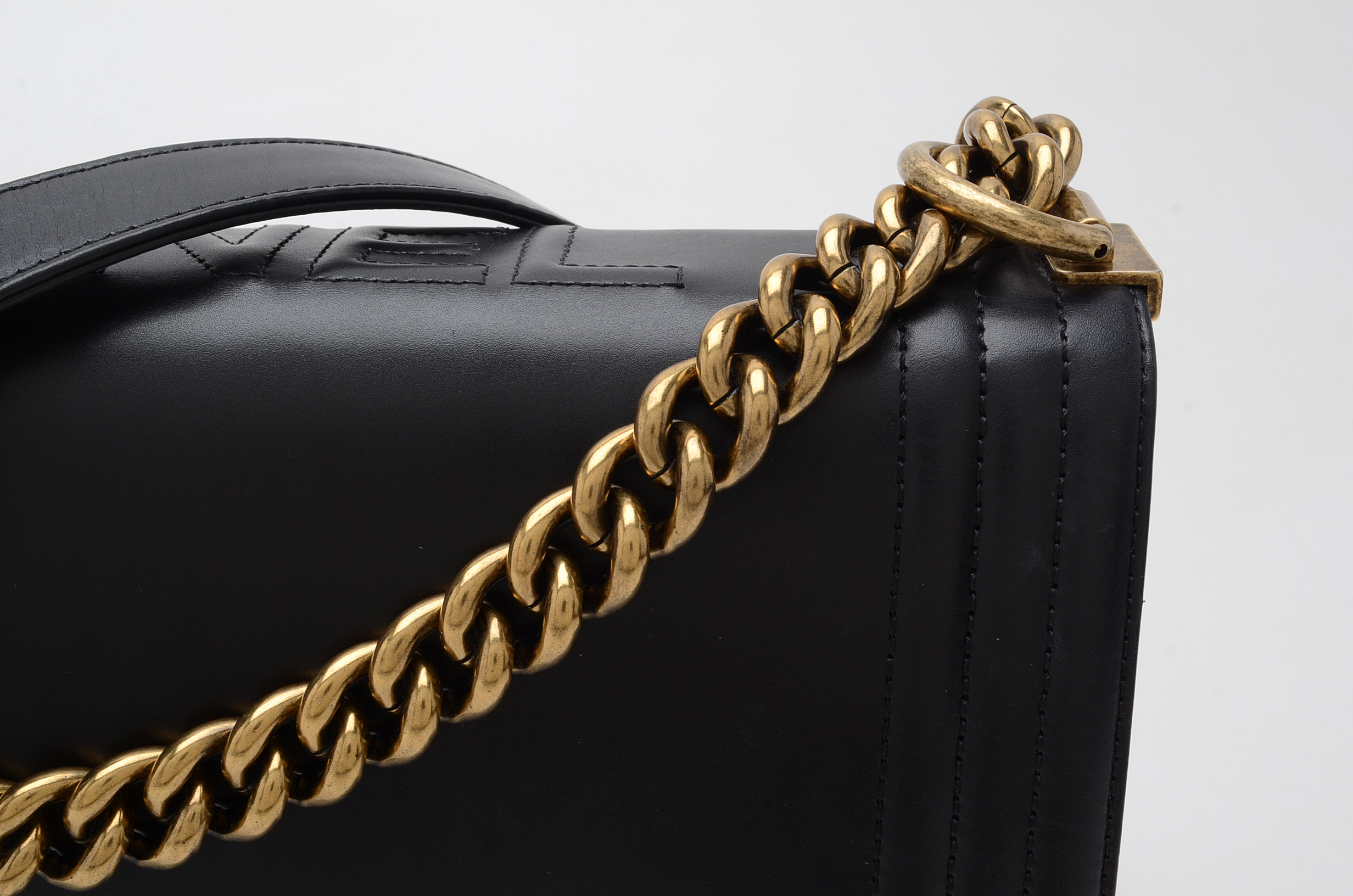 Chanel Black Calfskin Boy Bag with Dust Cover