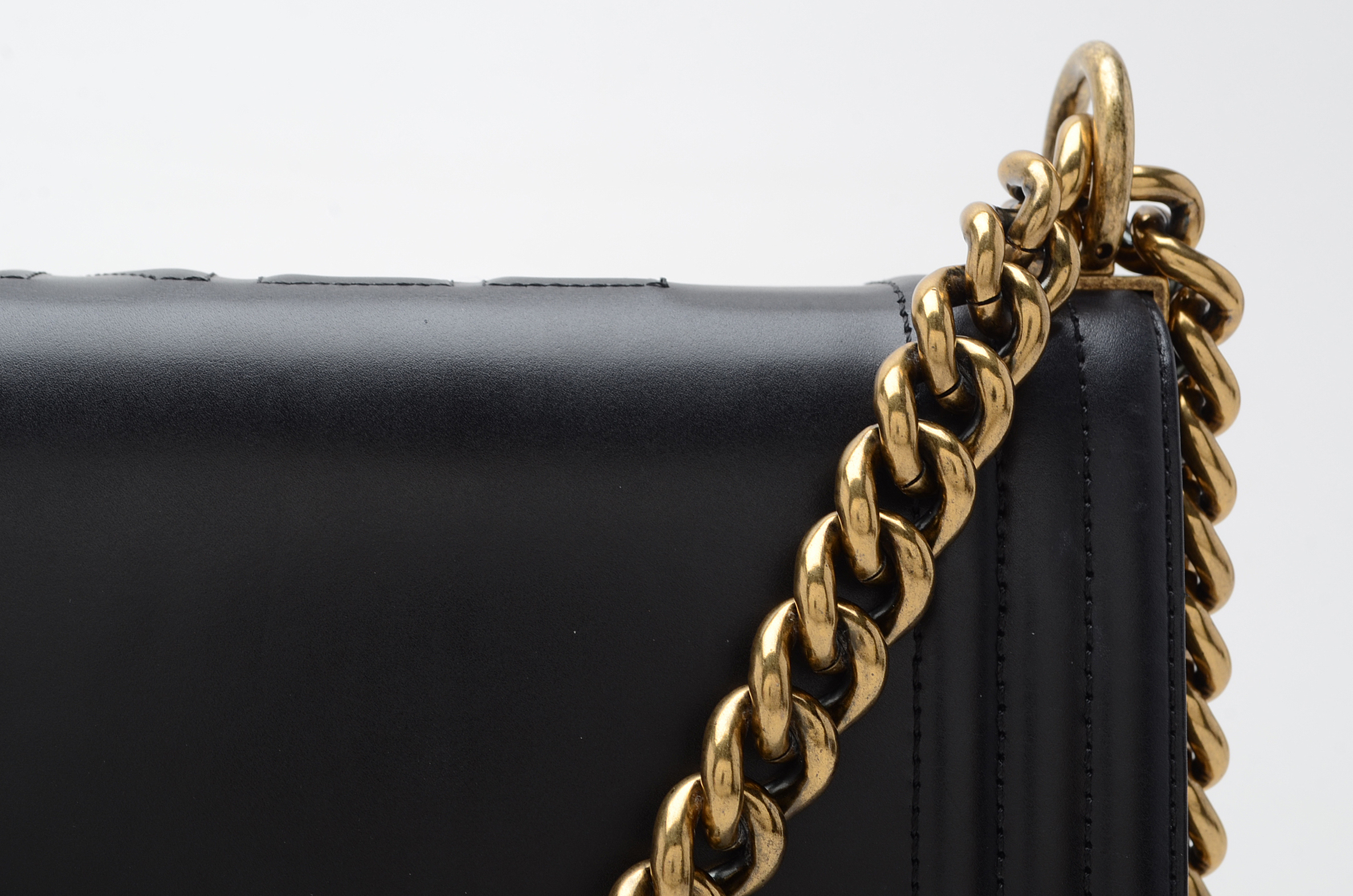 Chanel Black Calfskin Boy Bag with Dust Cover