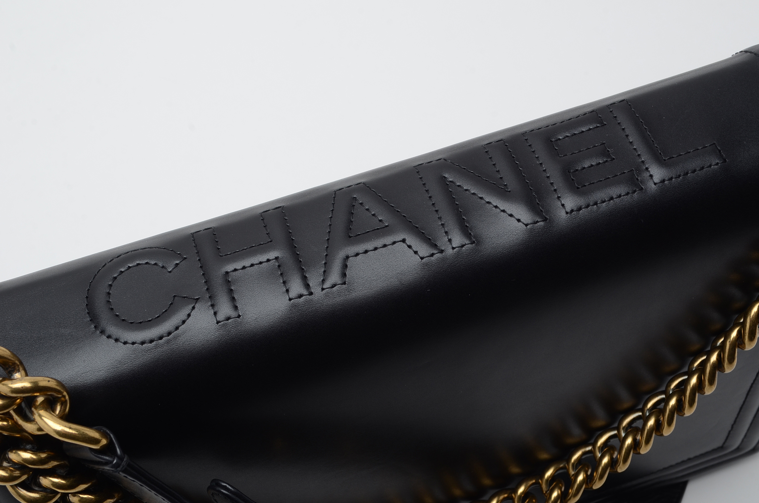 Chanel Black Calfskin Boy Bag with Dust Cover