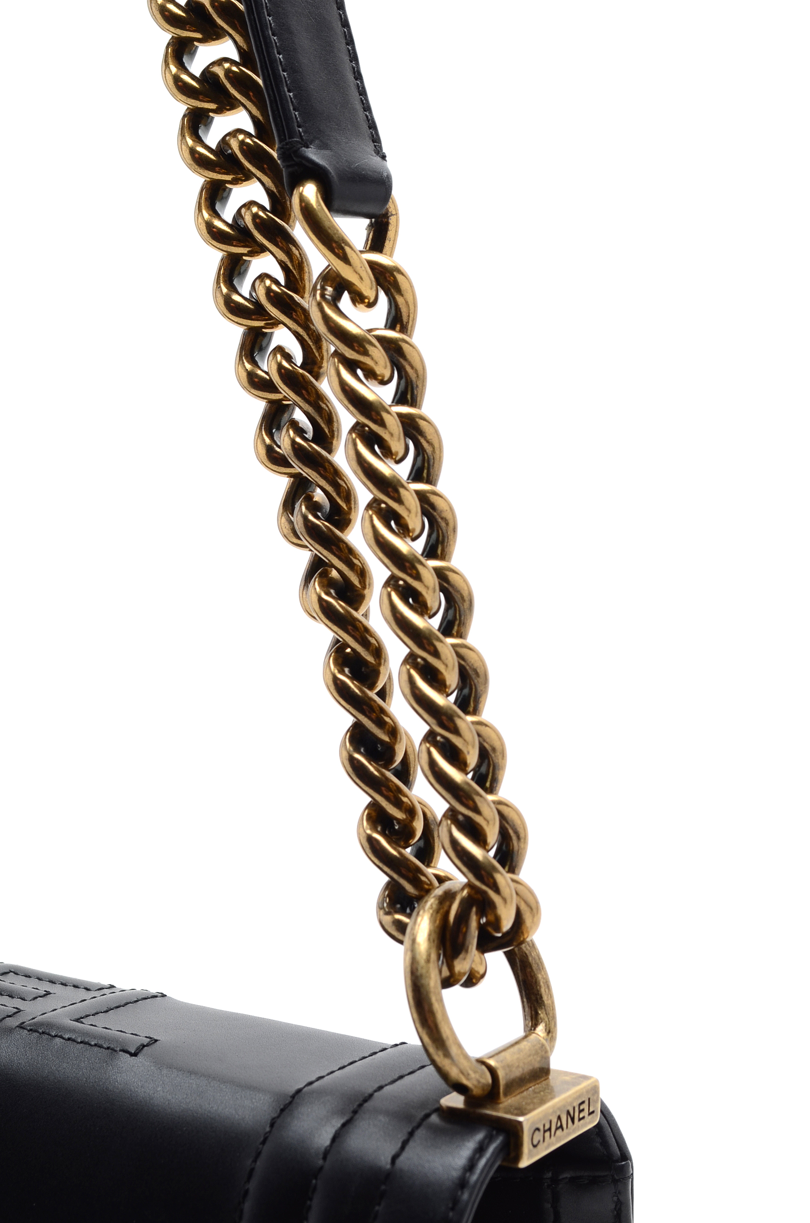 Chanel Black Calfskin Boy Bag with Dust Cover