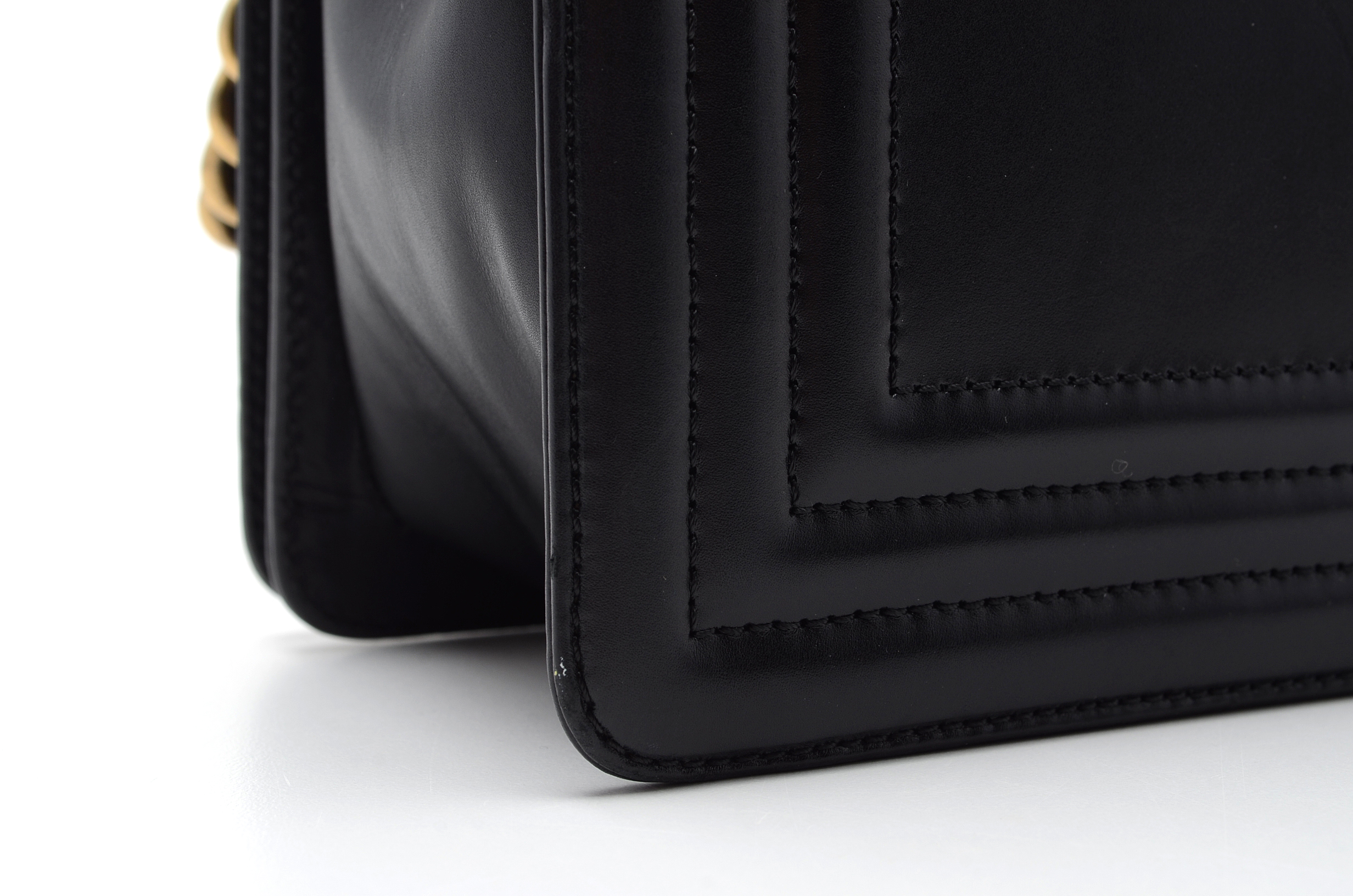 Chanel Black Calfskin Boy Bag with Dust Cover