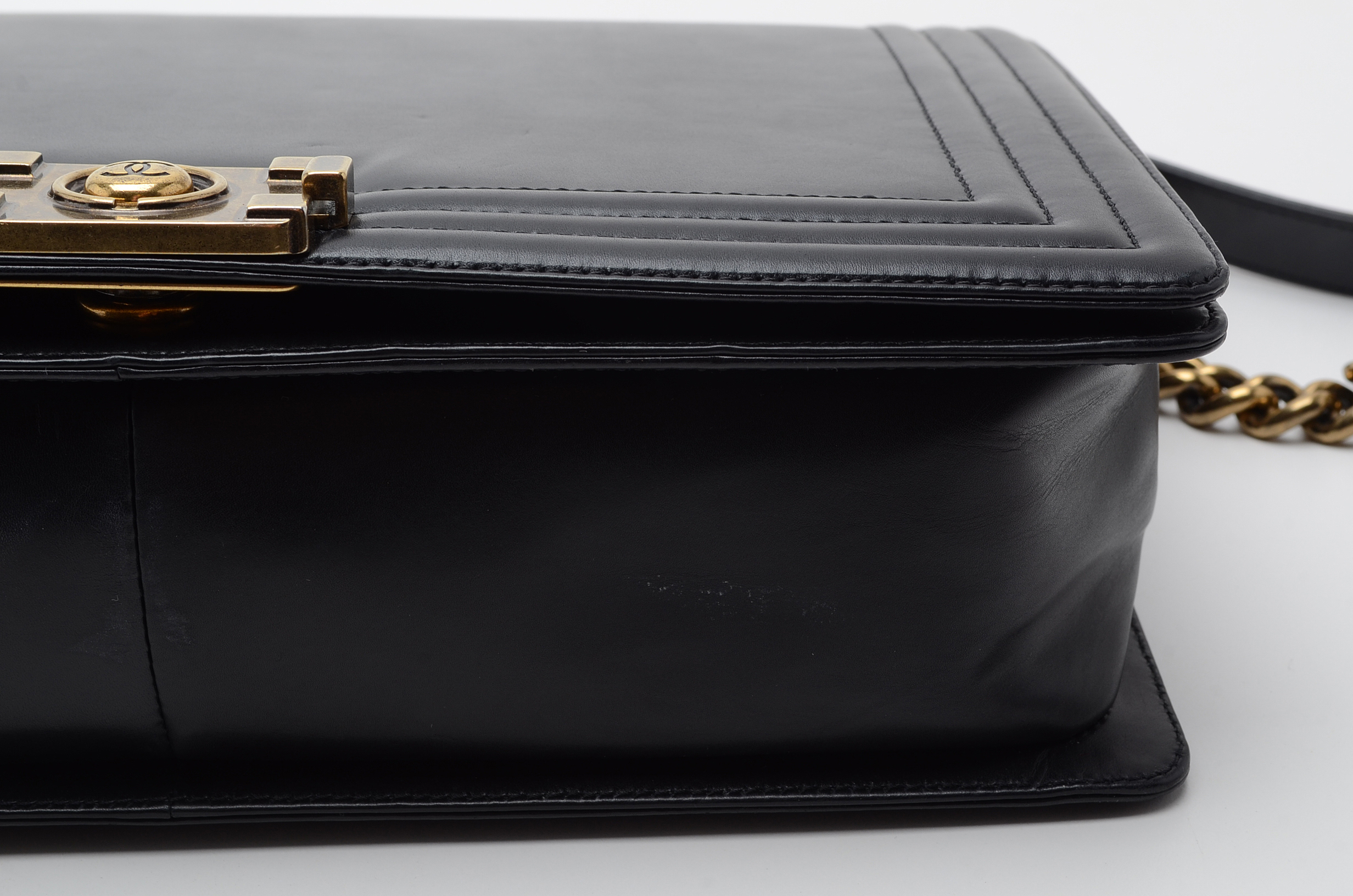 Chanel Black Calfskin Boy Bag with Dust Cover