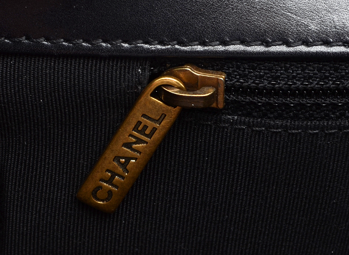 Chanel Black Calfskin Boy Bag with Dust Cover
