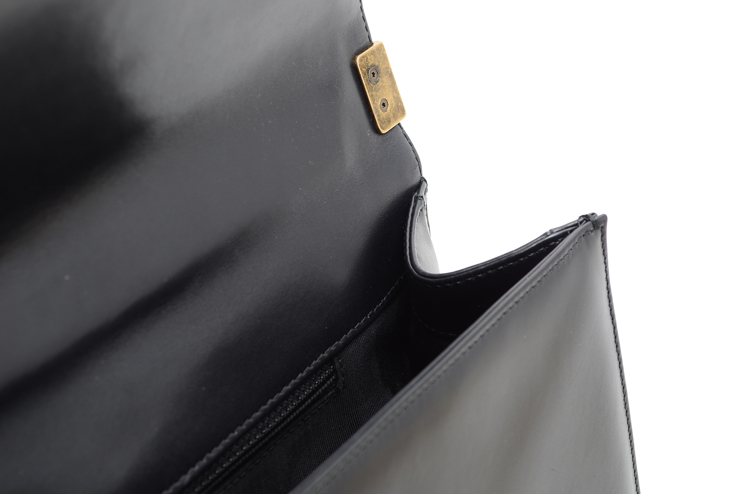 Chanel Black Calfskin Boy Bag with Dust Cover