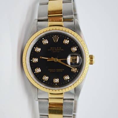 Rolex Oyster Perpetual Date 18K Yellow Gold Watch