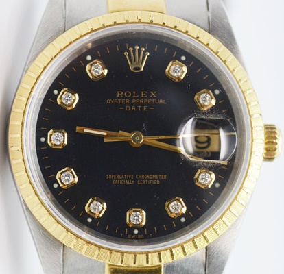 Rolex Oyster Perpetual Date 18K Yellow Gold Watch