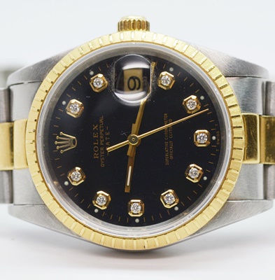 Rolex Oyster Perpetual Date 18K Yellow Gold Watch