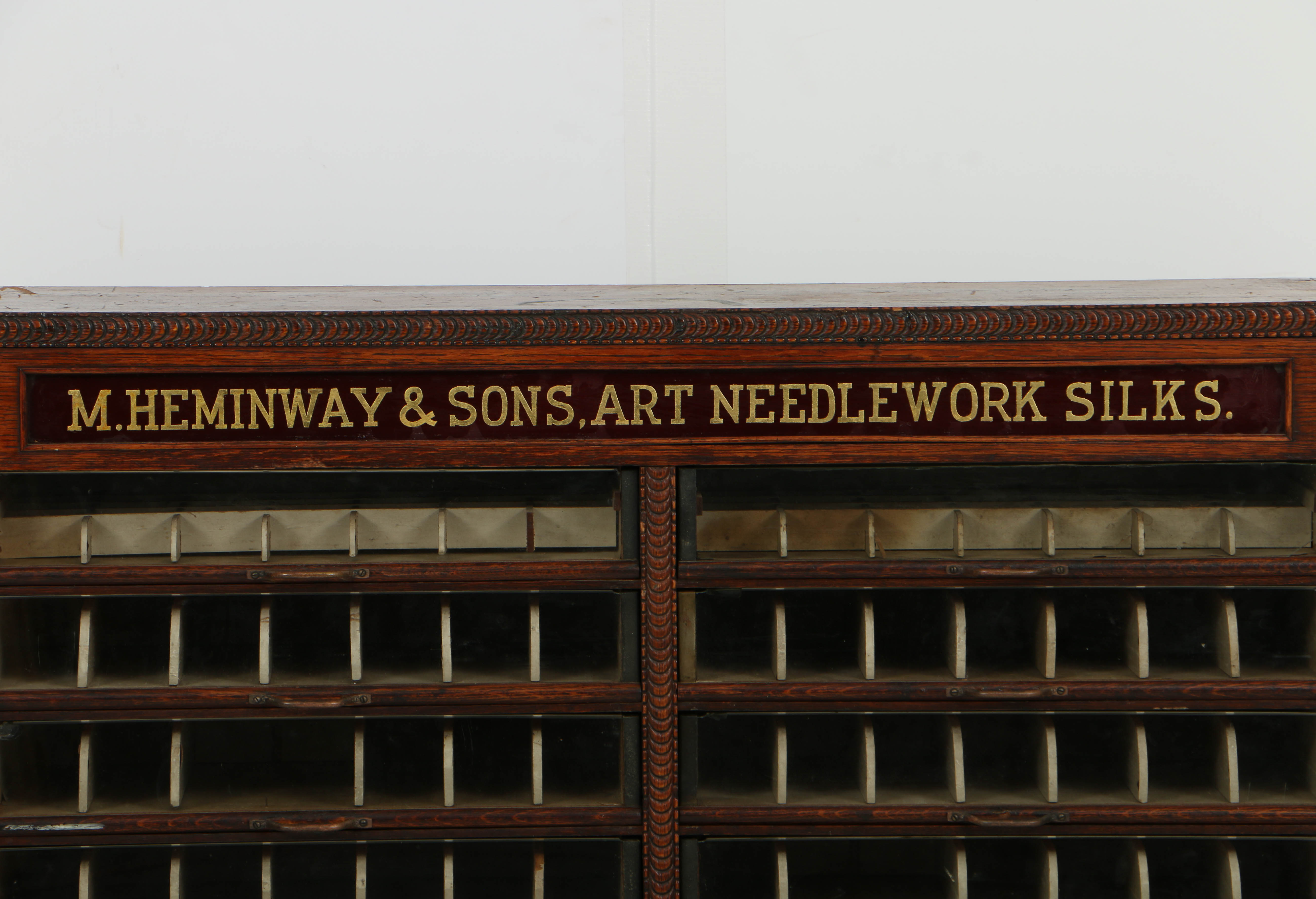 Antique M. Heminway & Sons Spool Cabinet, Circa Late 19th to Early 20th Century