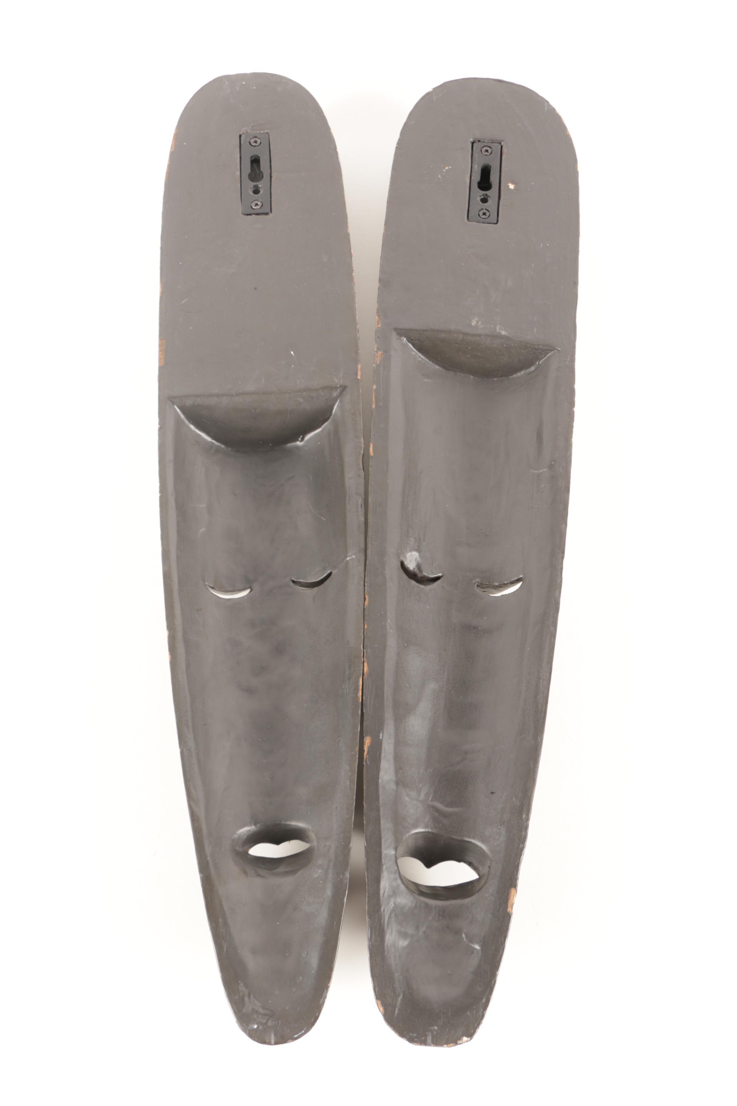 Two African Style Carved Wood Masks