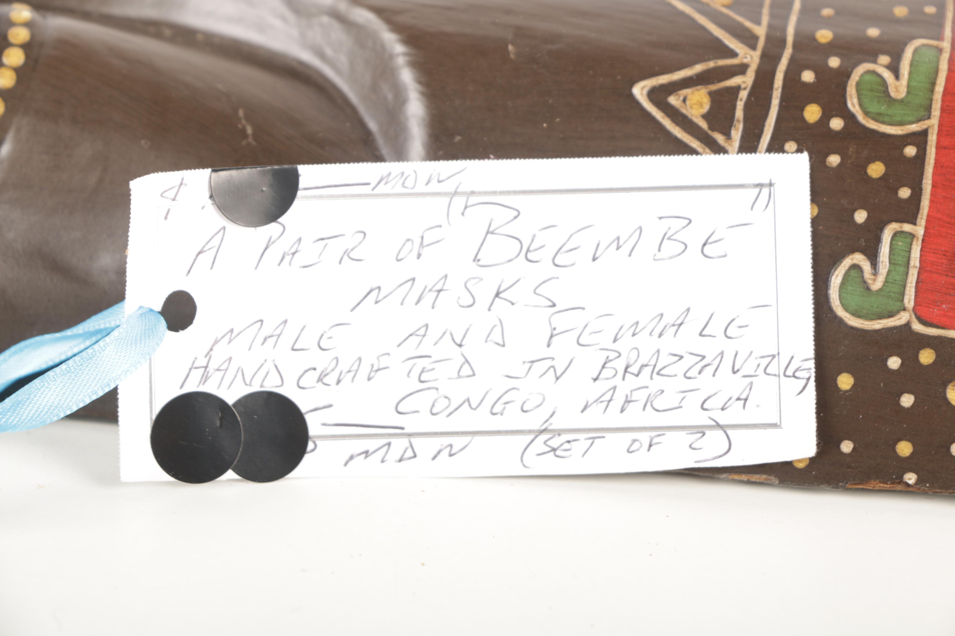 Two African Style Carved Wood Masks