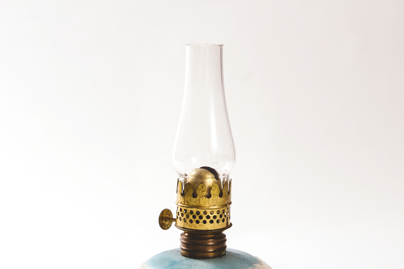 Vintage Milk Glass Oil Lamp