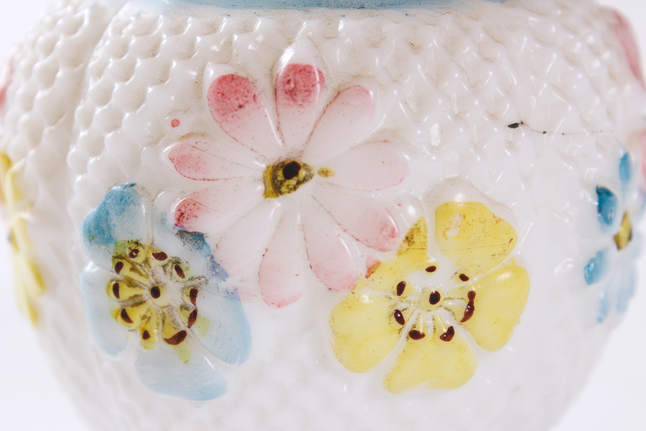 Vintage Milk Glass Oil Lamp