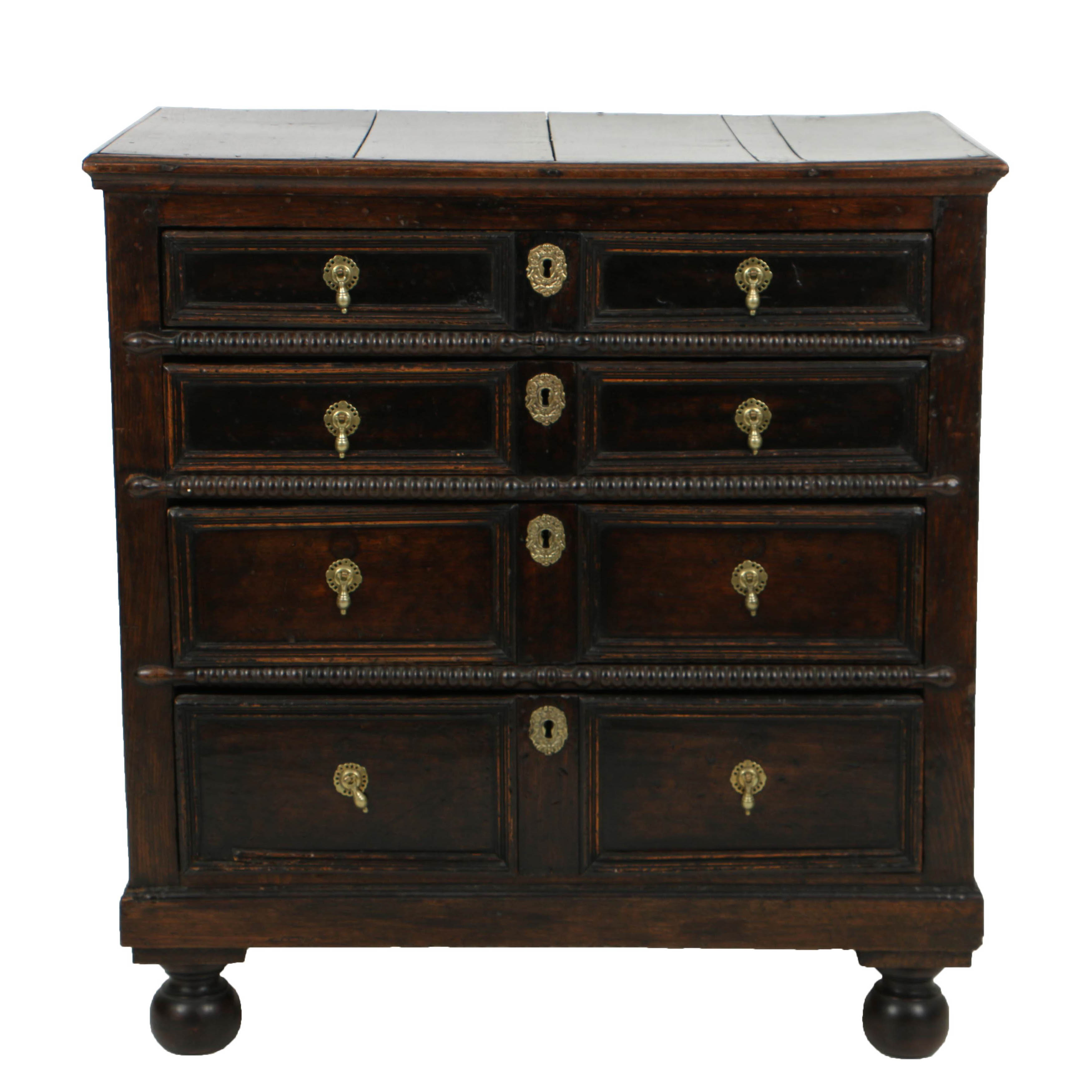 Antique William & Mary Oak Chest, Circa Late 17th Century to Early 18th Century