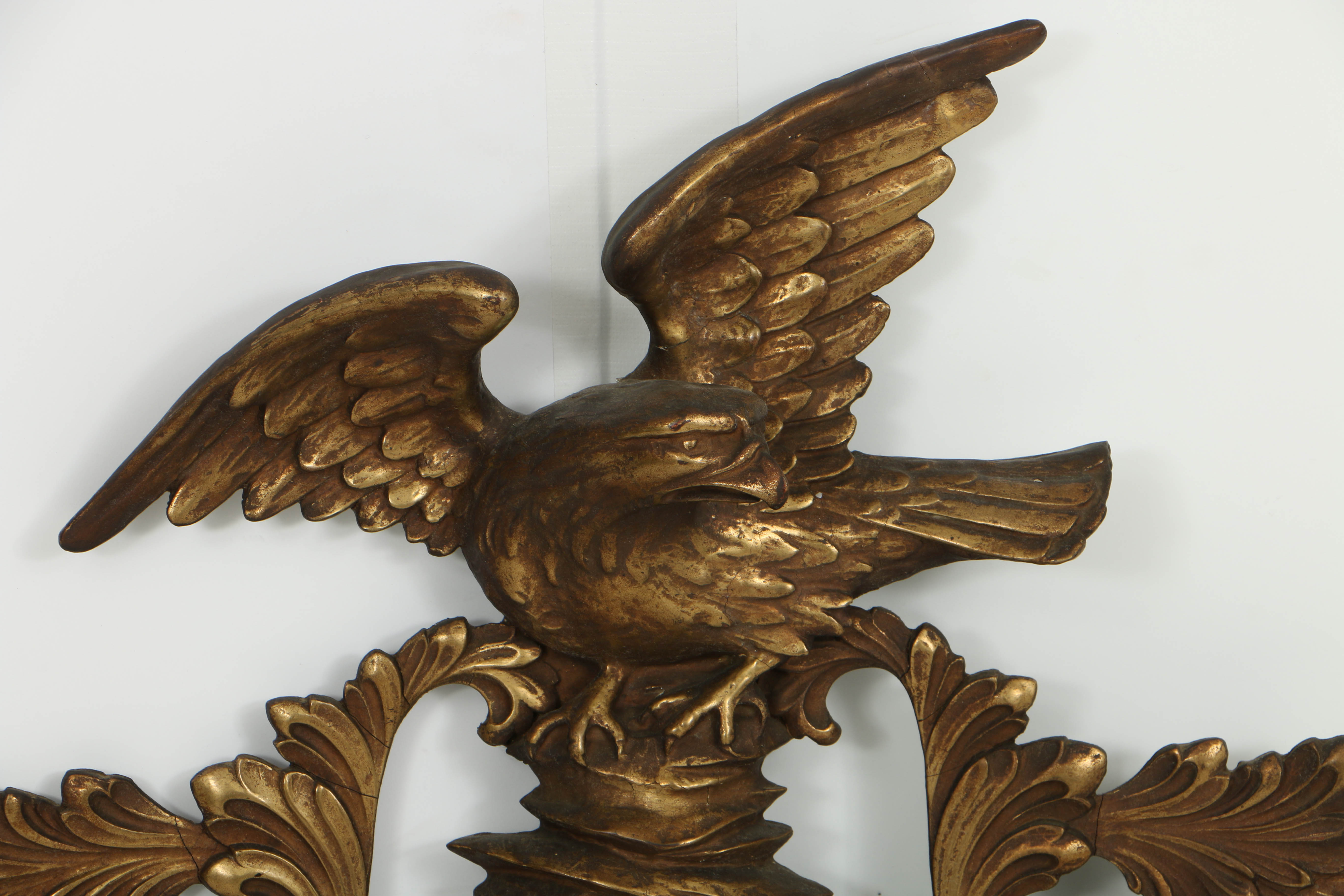 Antique Federal Style Giltwood Girandole Mirror with Eagle Crest, Circa 1900