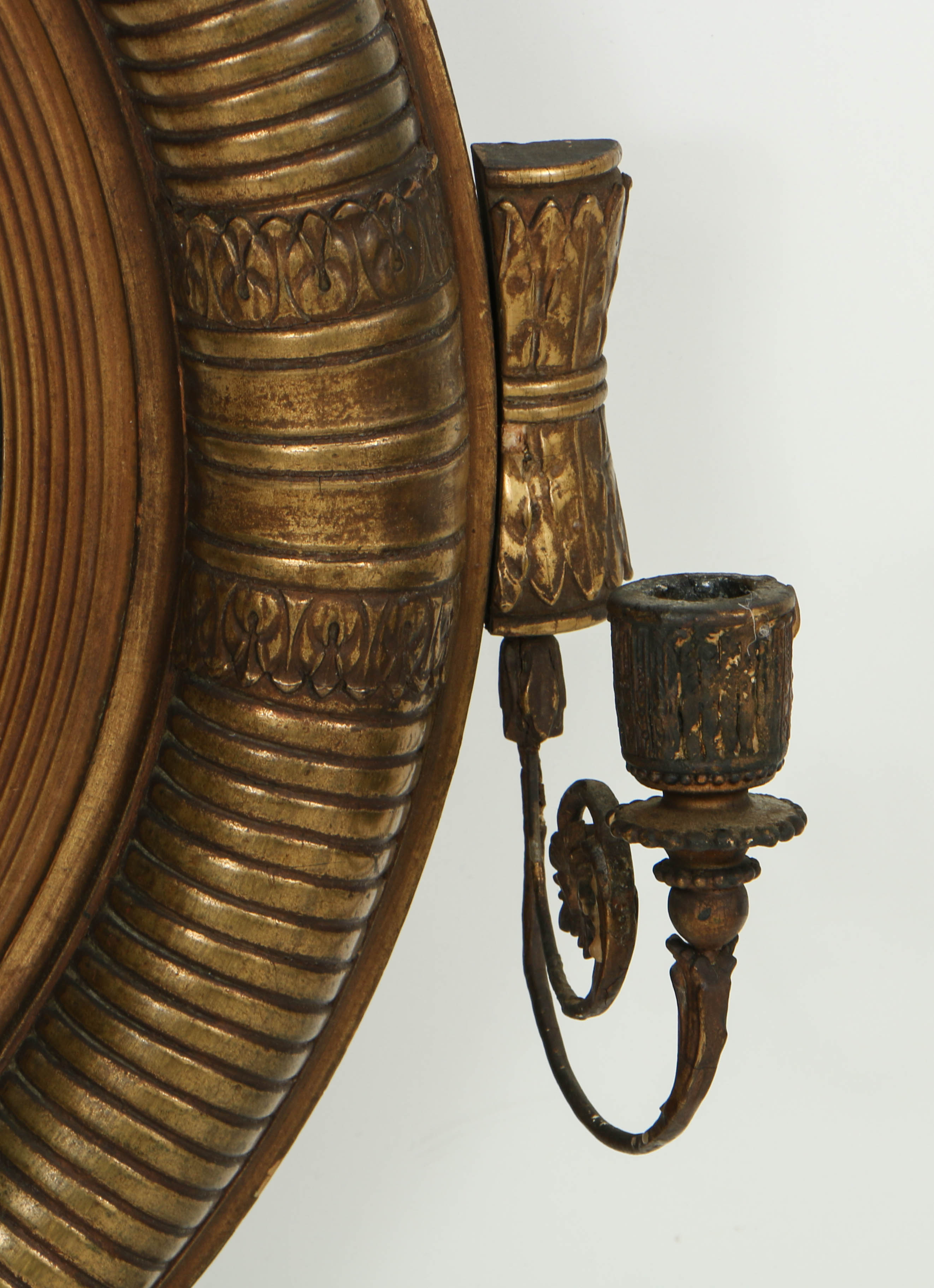 Antique Federal Style Giltwood Girandole Mirror with Eagle Crest, Circa 1900