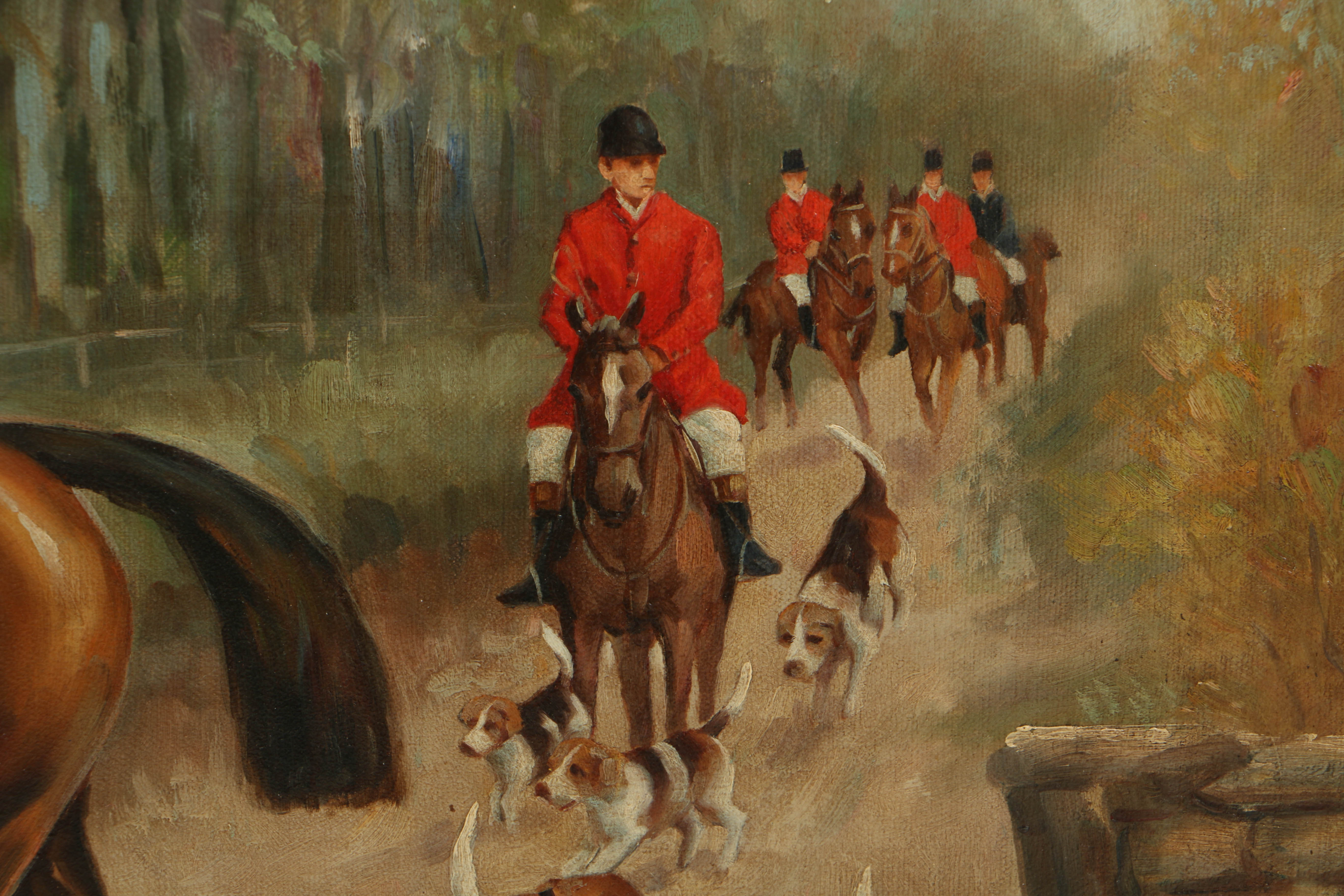 Troy Berke Oil Painting on Canvas of English Hunting Scene