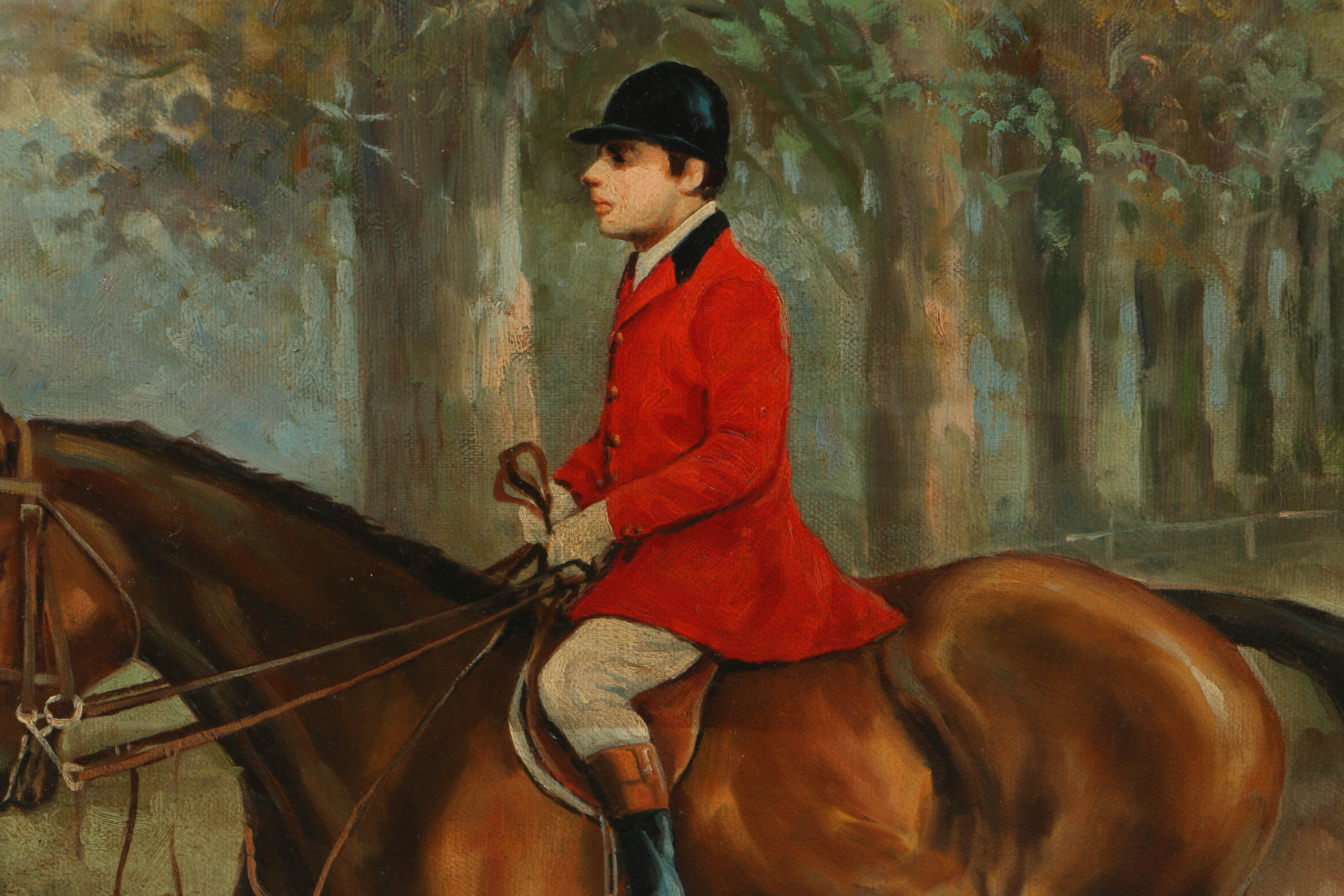 Troy Berke Oil Painting on Canvas of English Hunting Scene