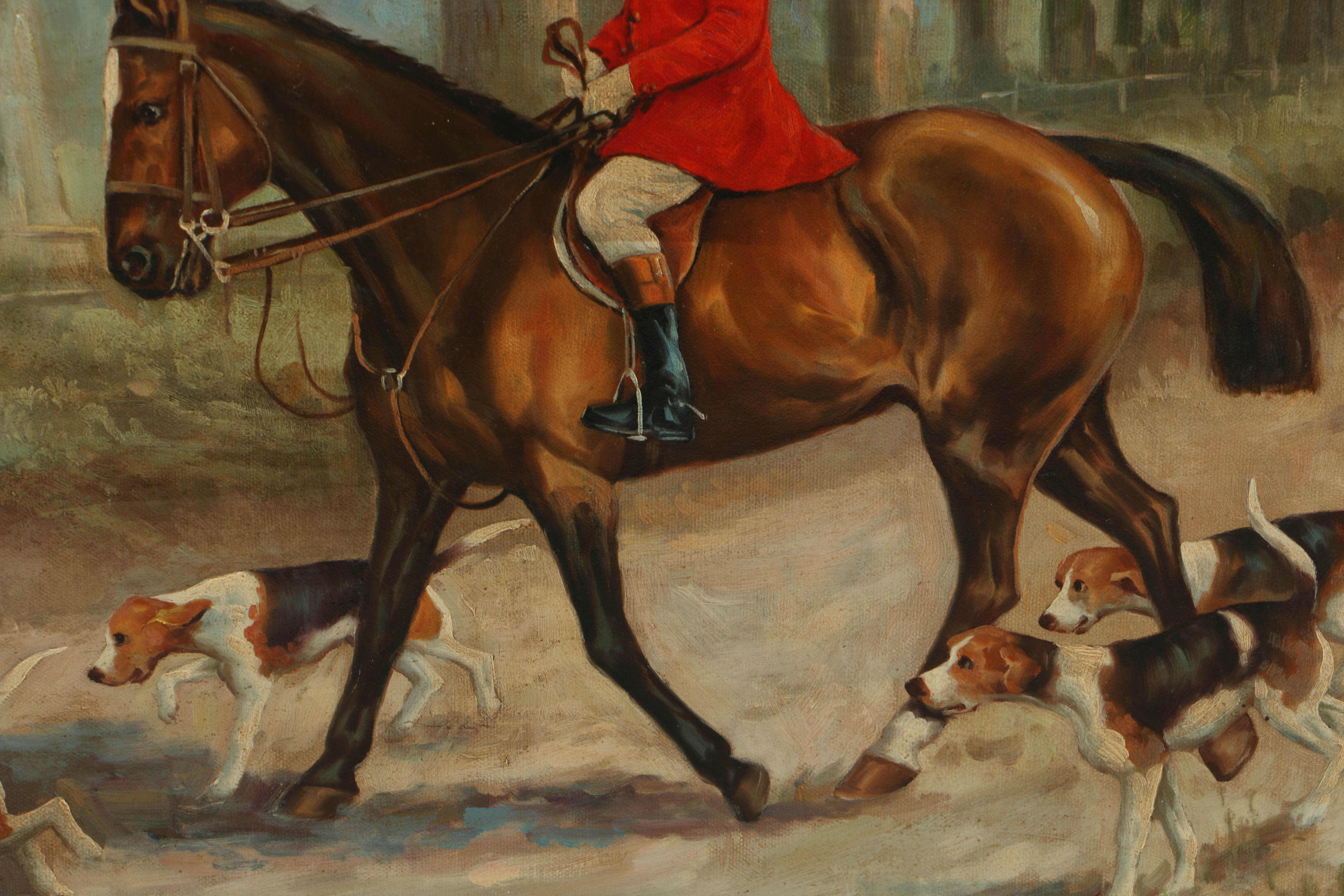 Troy Berke Oil Painting on Canvas of English Hunting Scene