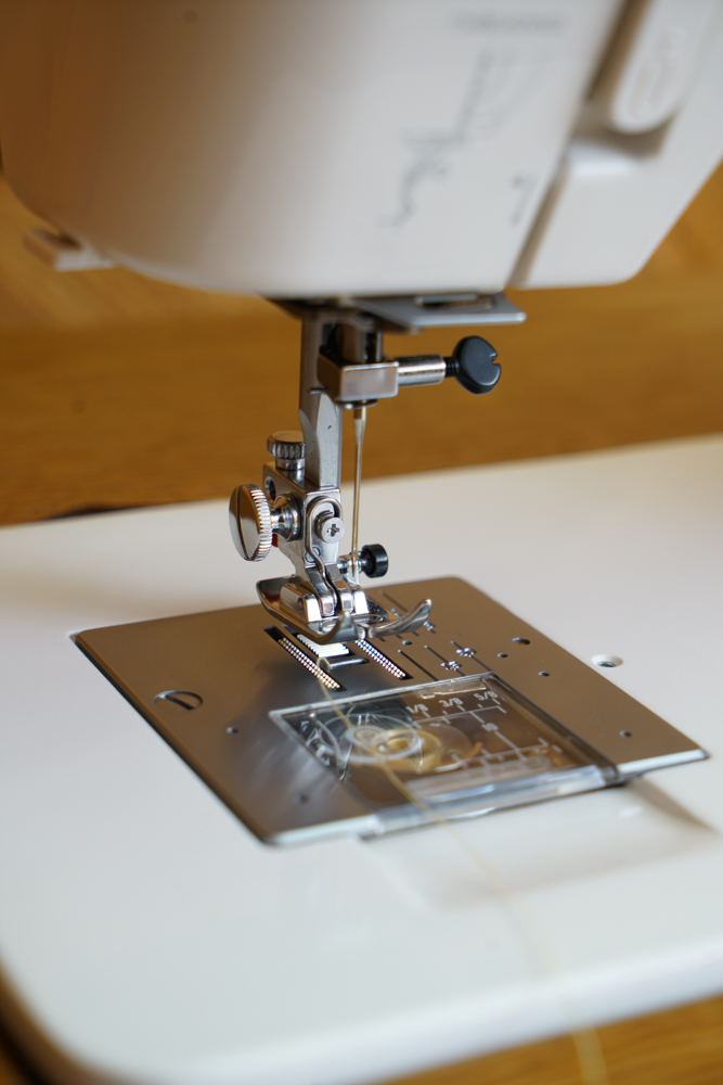 Vintage Oak Sewing Machine Table with Machine