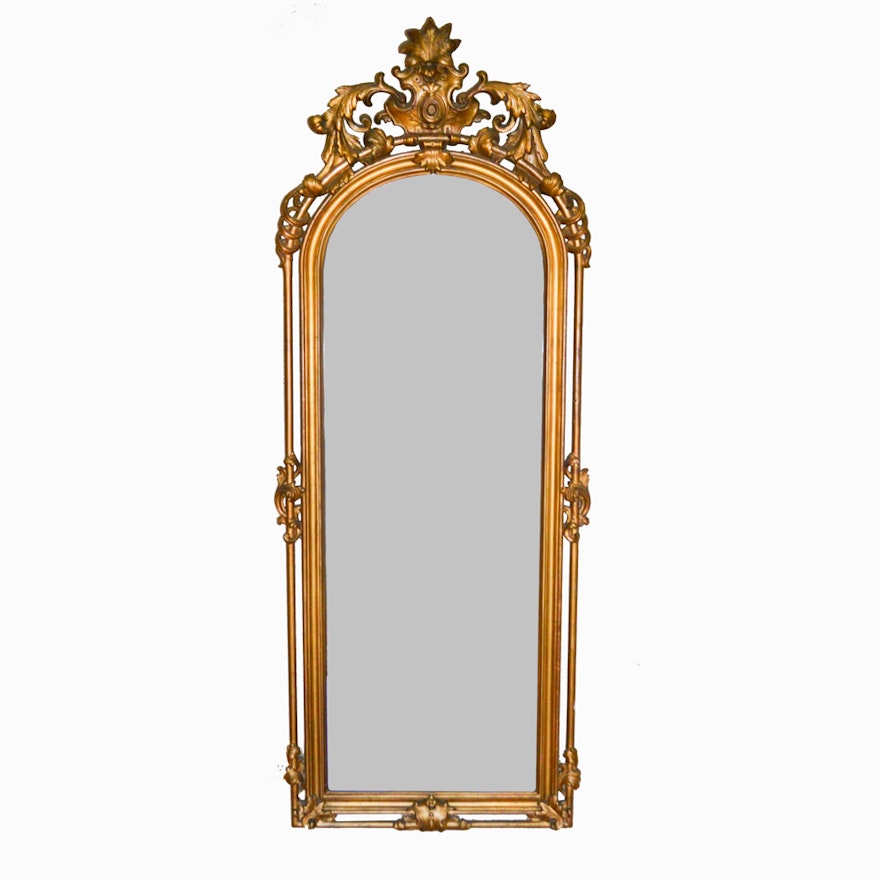 Antique American Rococo Revival Giltwood Pier Mirror