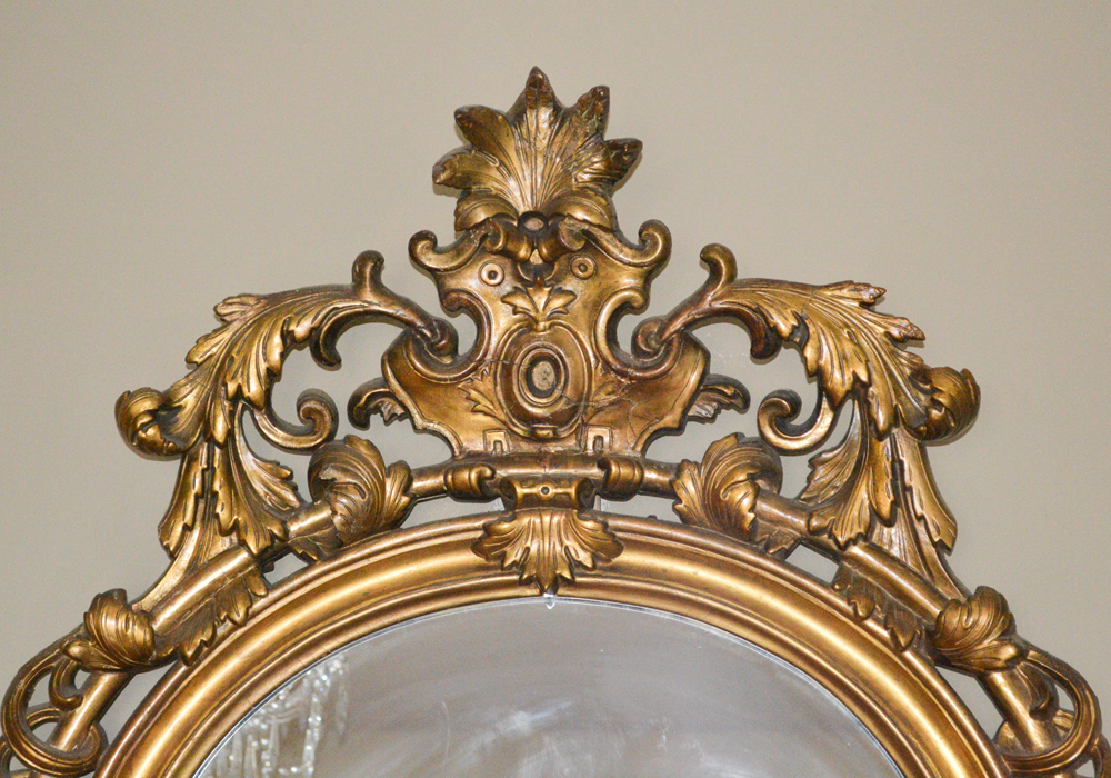 Antique American Rococo Revival Giltwood Pier Mirror